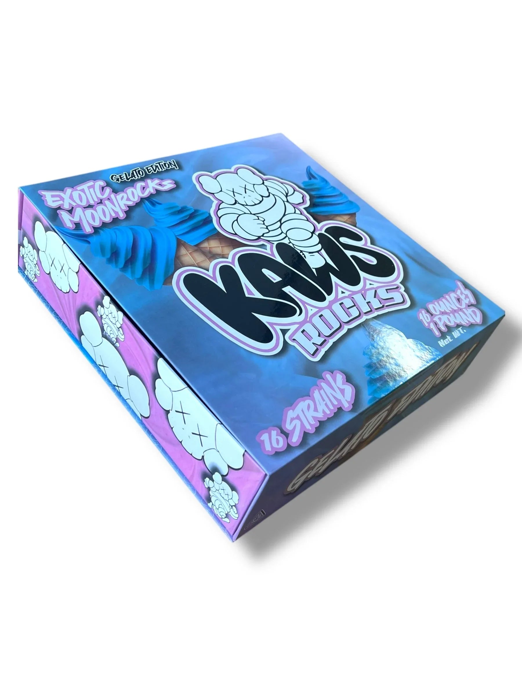 Kawz Moon Rocks Gelato Edition 1oz Glass Jars - Varity Pack 16 Strains in box Empty Jars - Black Unicorn Hub