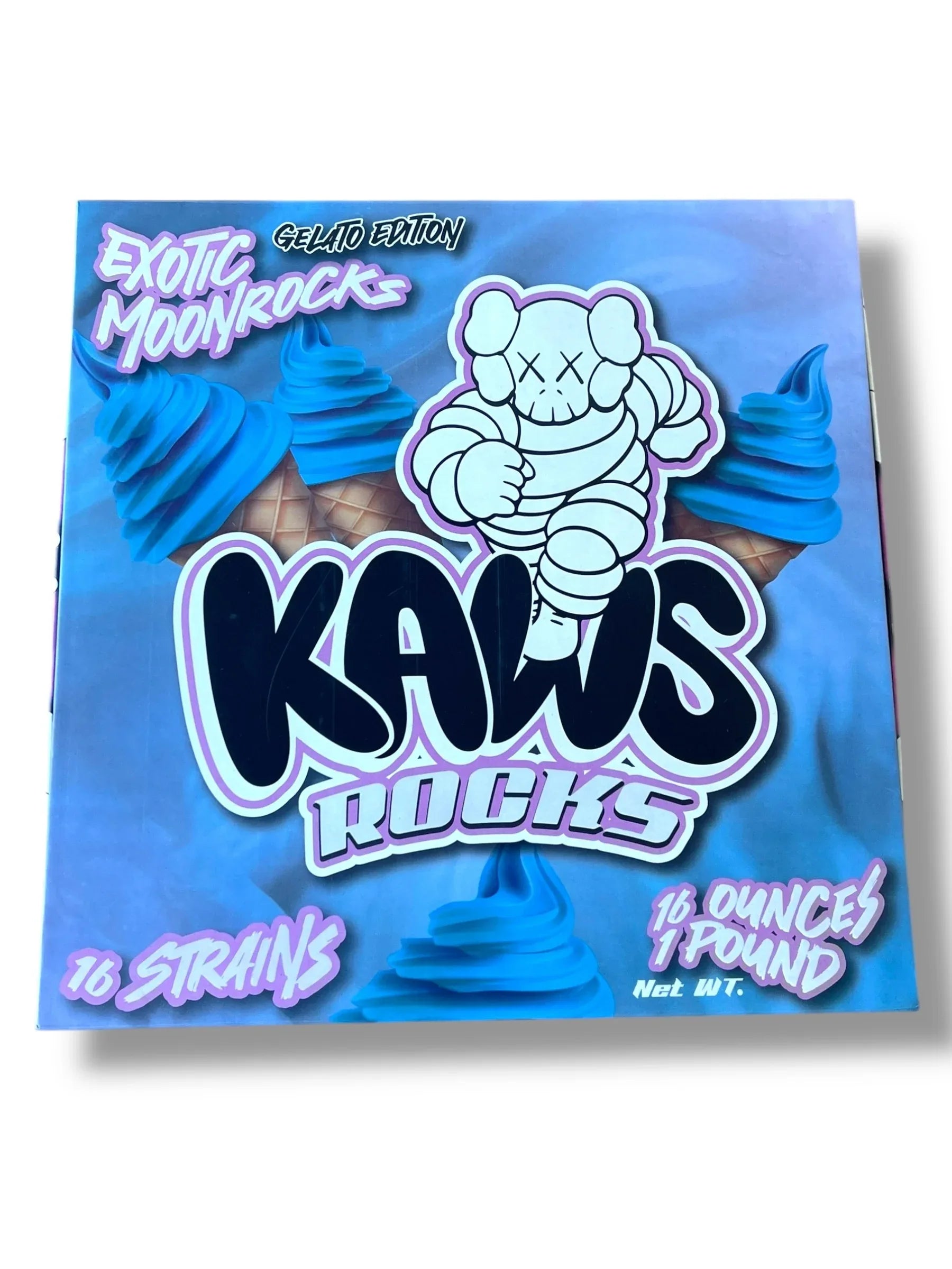 Kawz Moon Rocks Gelato Edition 1oz Glass Jars - Varity Pack 16 Strains in box Empty Jars - Black Unicorn Hub