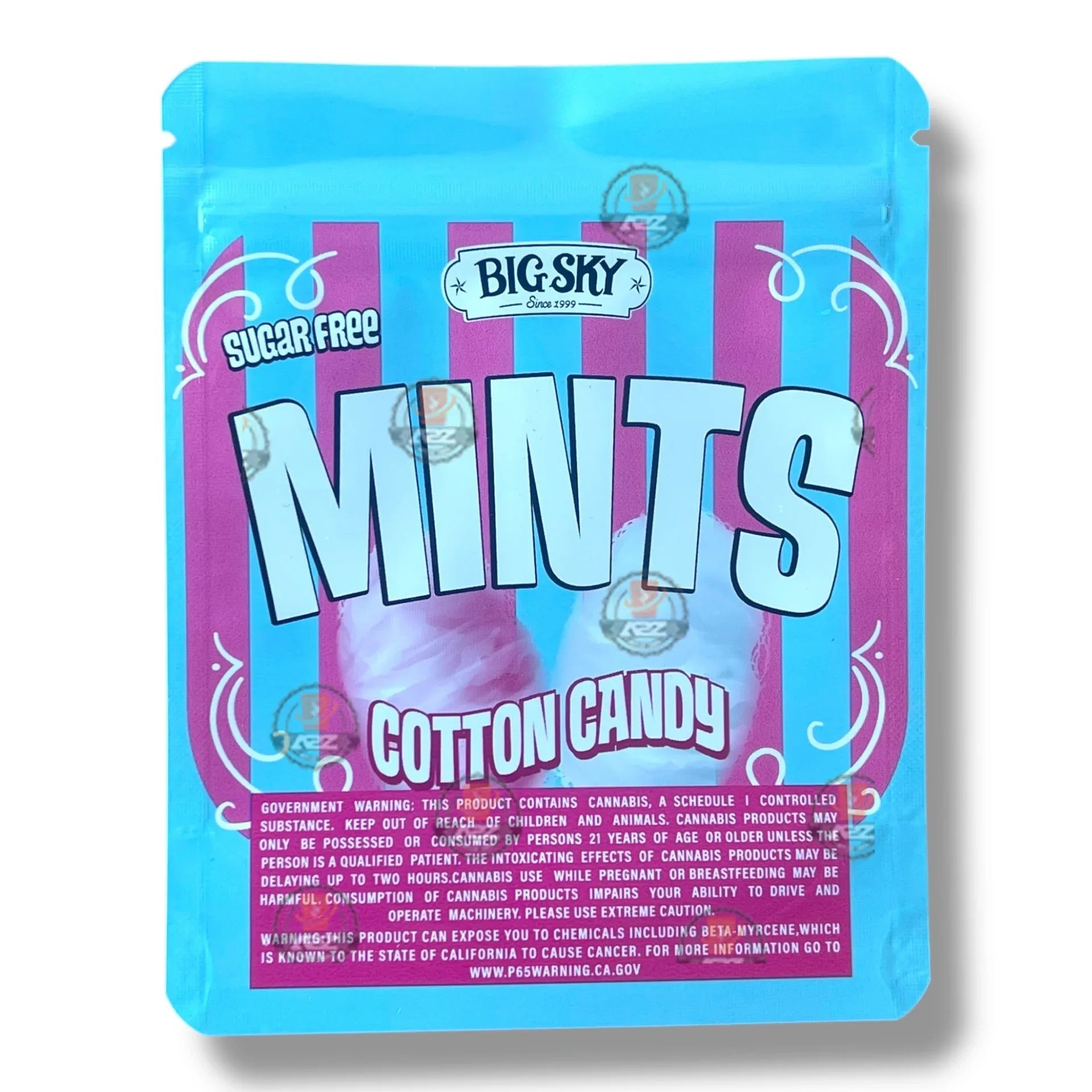 Mints Cotton Candy 3.5g Mylar Bag- Packaging Only Fun Size - Black Unicorn Hub