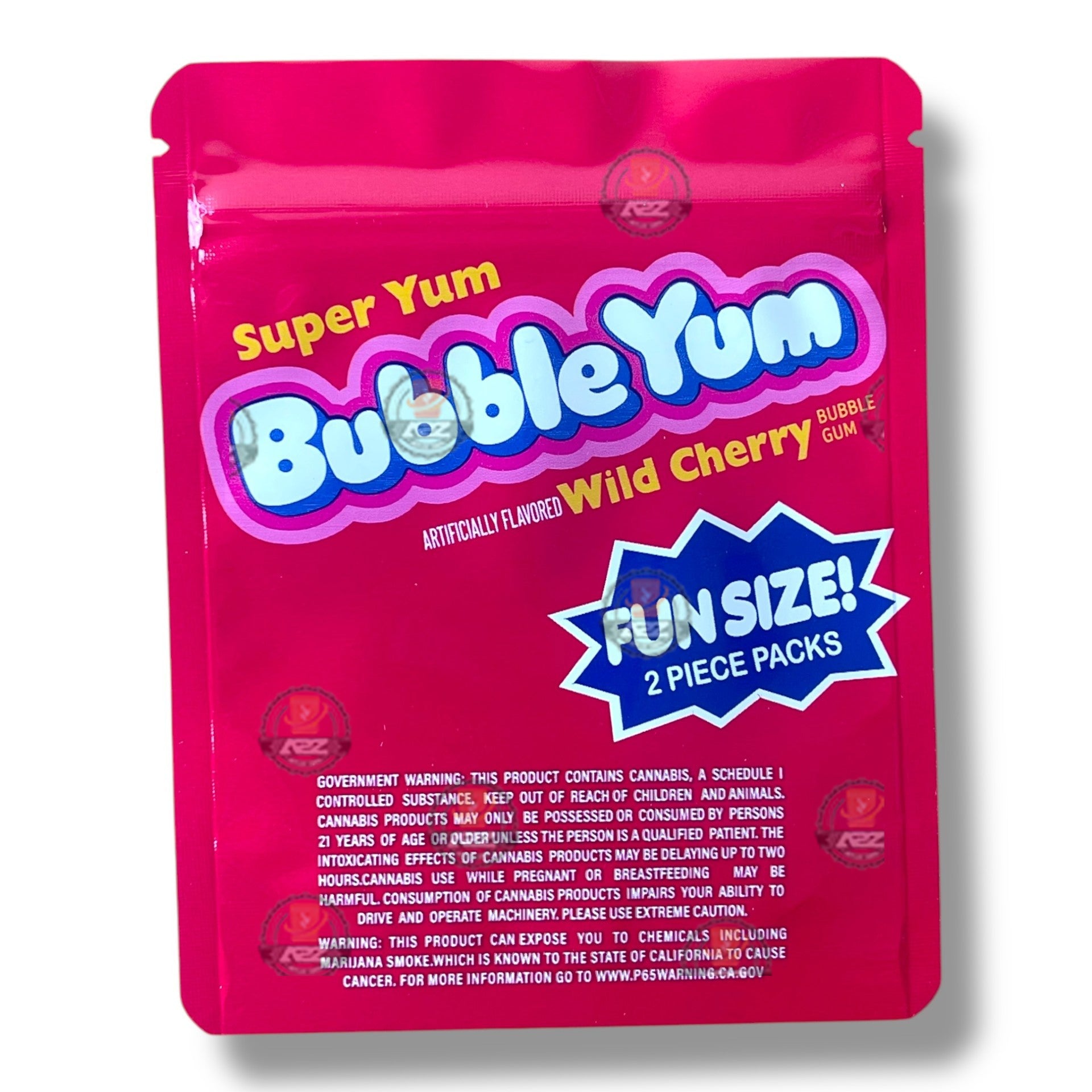 Bubble Yum Wild Cherry 3.5g Mylar Bag- Packaging Only Fun Size