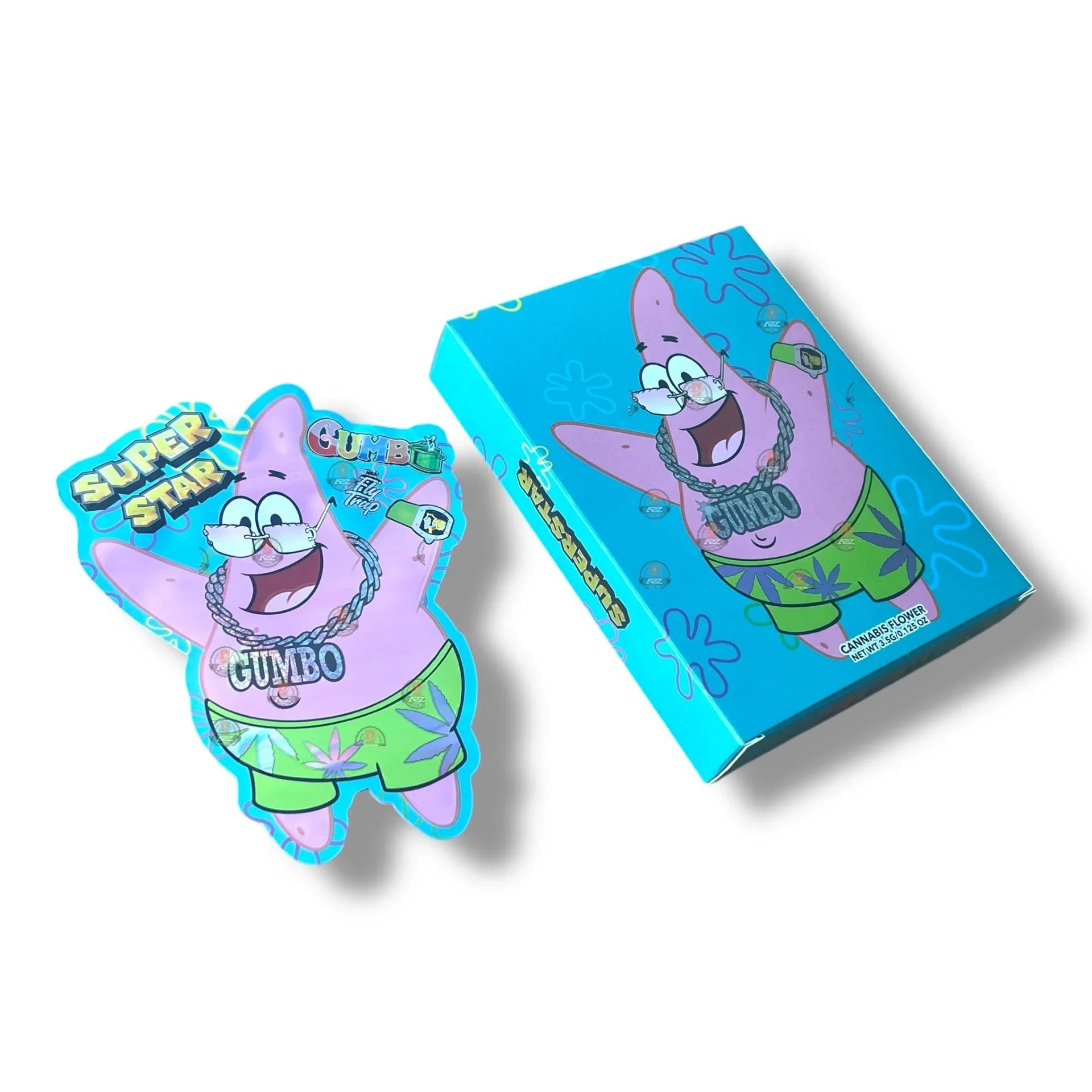 Super Star Gumbo Mylar Bags with Boxes 3.5g Box Packaging - Black Unicorn Hub