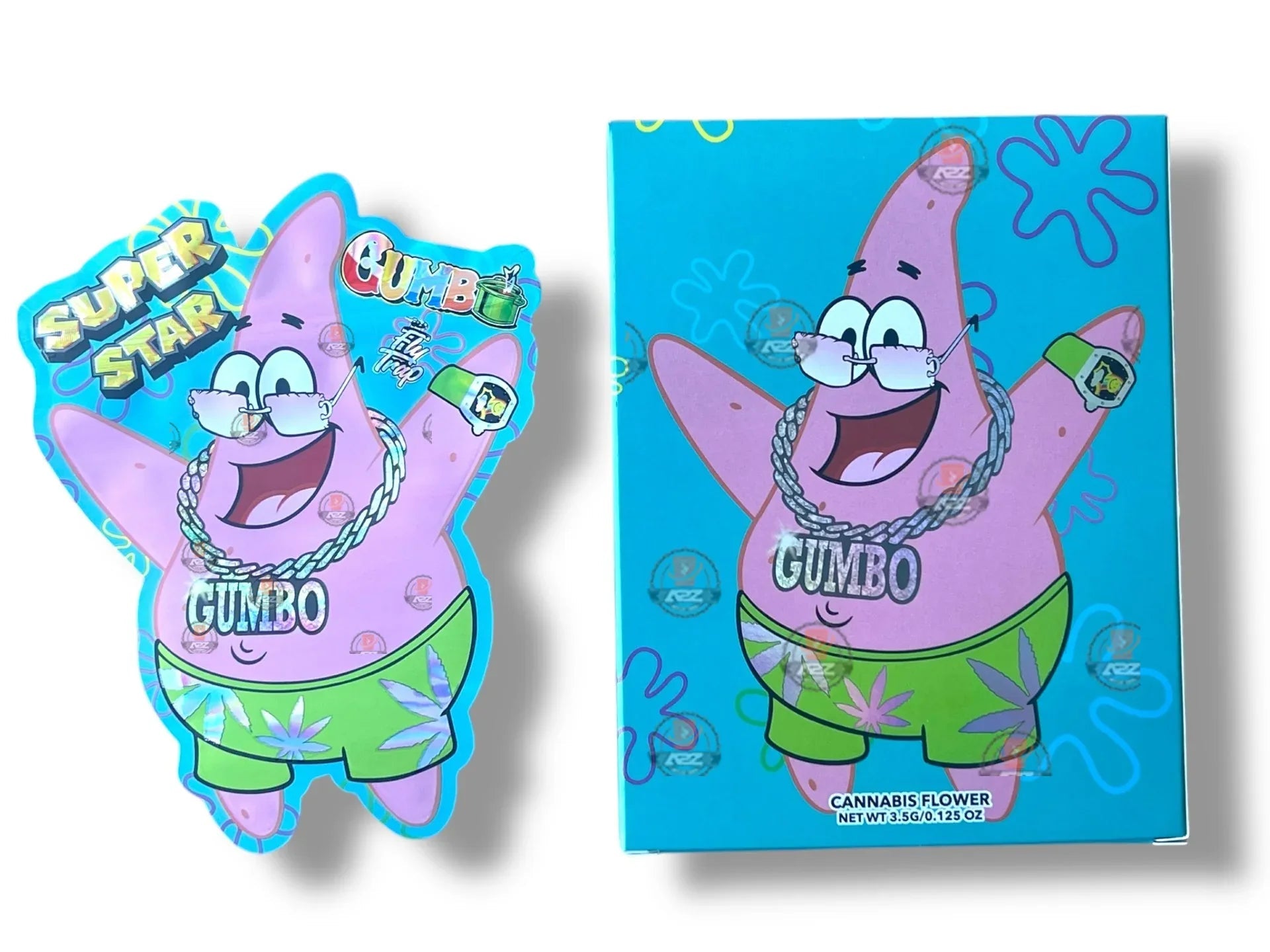 Super Star Gumbo Mylar Bags with Boxes 3.5g Box Packaging - Black Unicorn Hub