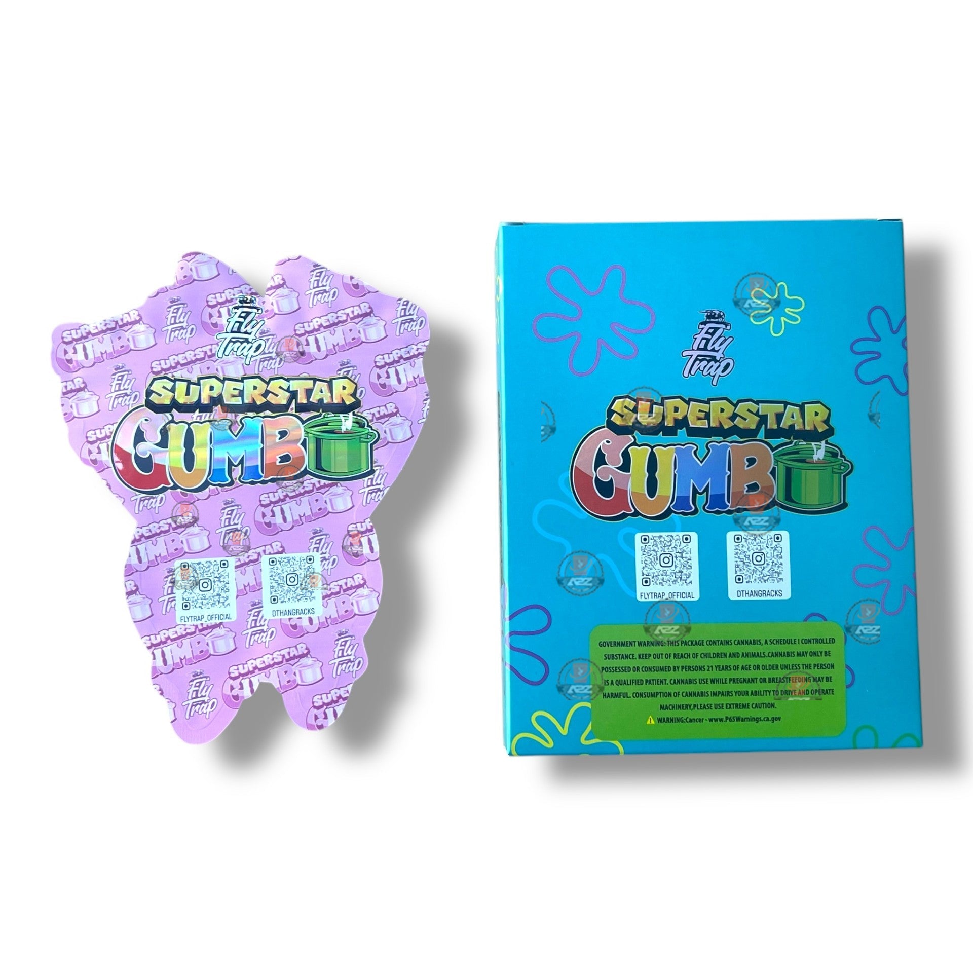 Super Star Gumbo Mylar Bags with Boxes 3.5g Box Packaging