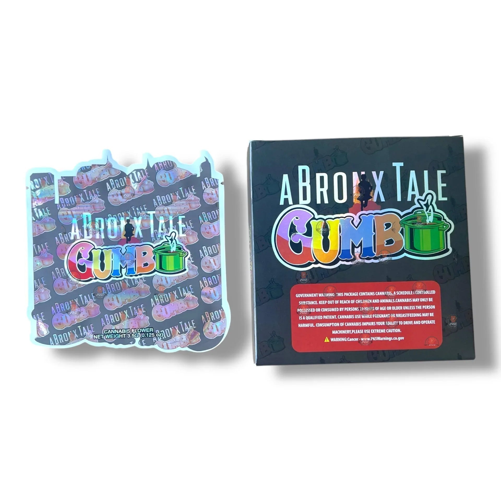 A Bronx Tale Gumbo Mylar Bags with Boxes 3.5g Box Packaging - Black Unicorn Hub