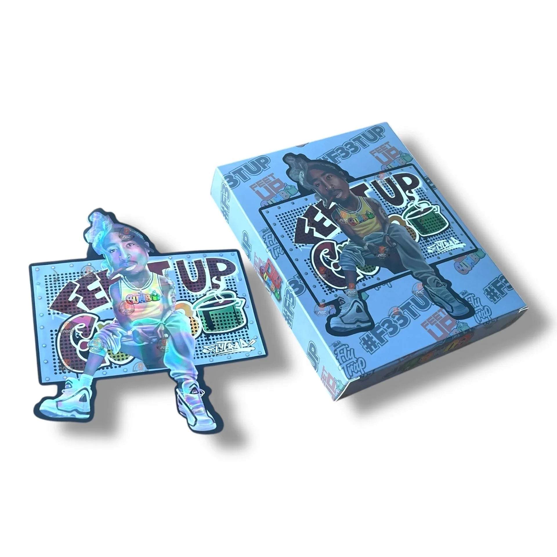 Feet Up Gumbo Mylar Bags with Boxes 3.5g Box Packaging - Black Unicorn Hub