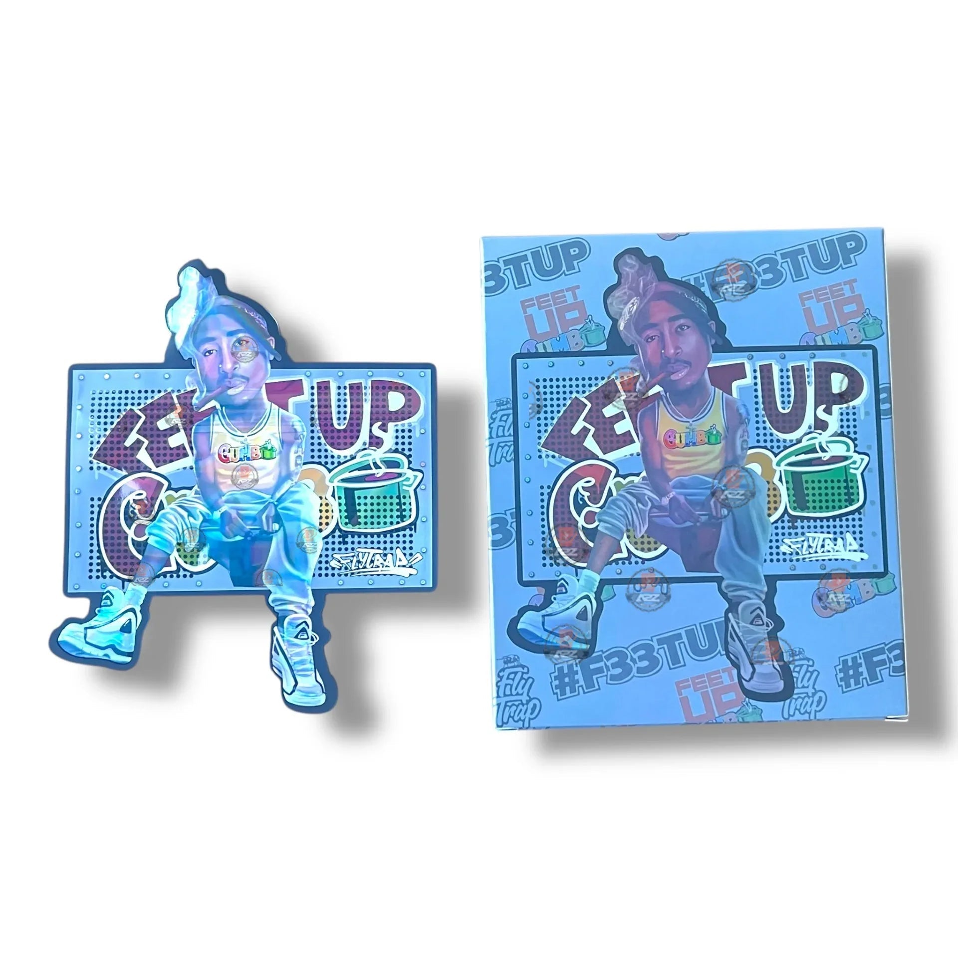 Feet Up Gumbo Mylar Bags with Boxes 3.5g Box Packaging - Black Unicorn Hub