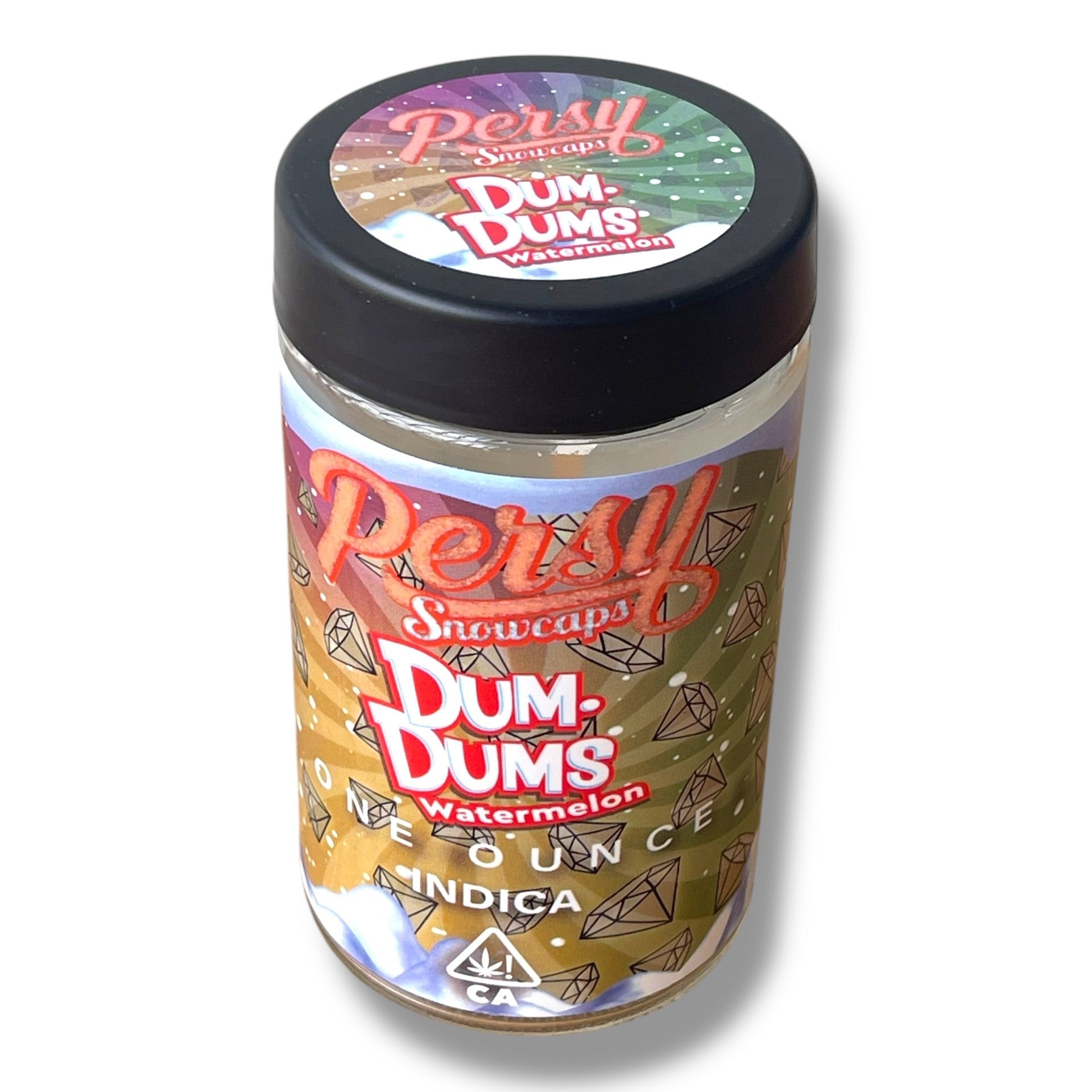 Persy Snowcaps Candy Edition 16-1oz Glass Jars - Varity Pack 16 Flavors in box 1 pound -Empty Jars