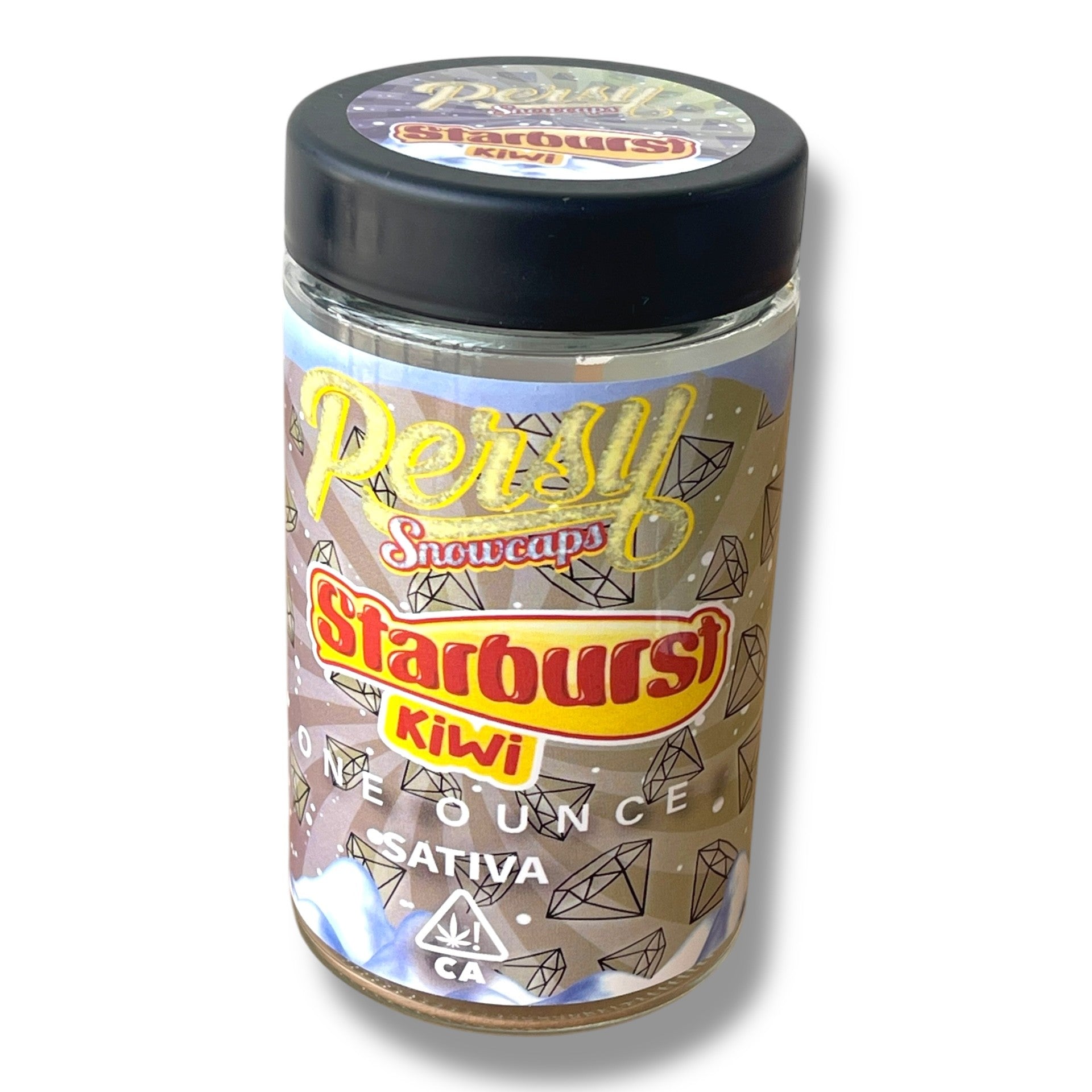 Persy Snowcaps Candy Edition 16-1oz Glass Jars - Varity Pack 16 Flavors in box 1 pound -Empty Jars