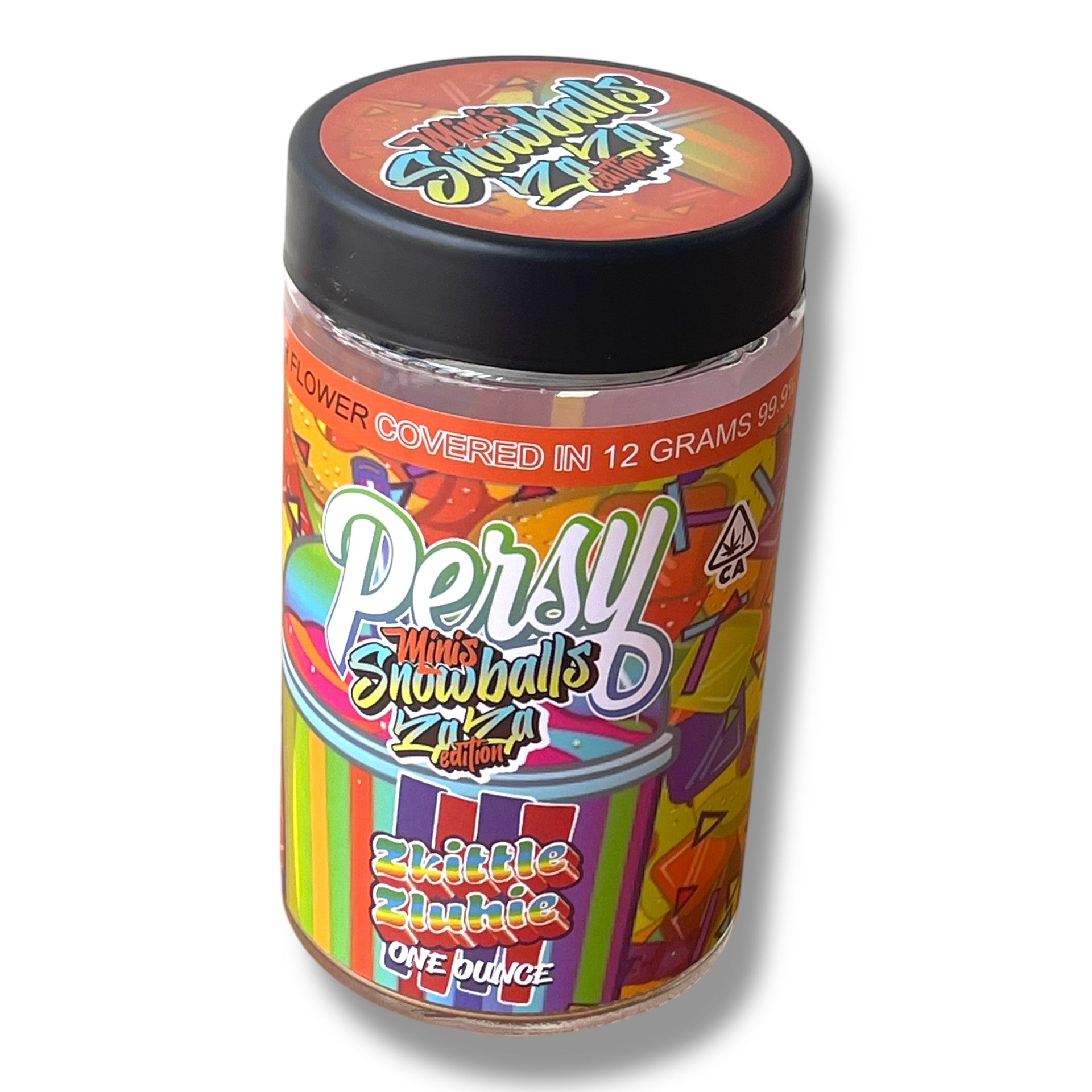 Persy Mini Snowballs Zaza Edition 16-1oz Glass Jars - Varity Pack 16 Flavors in box 1 pound empty jars