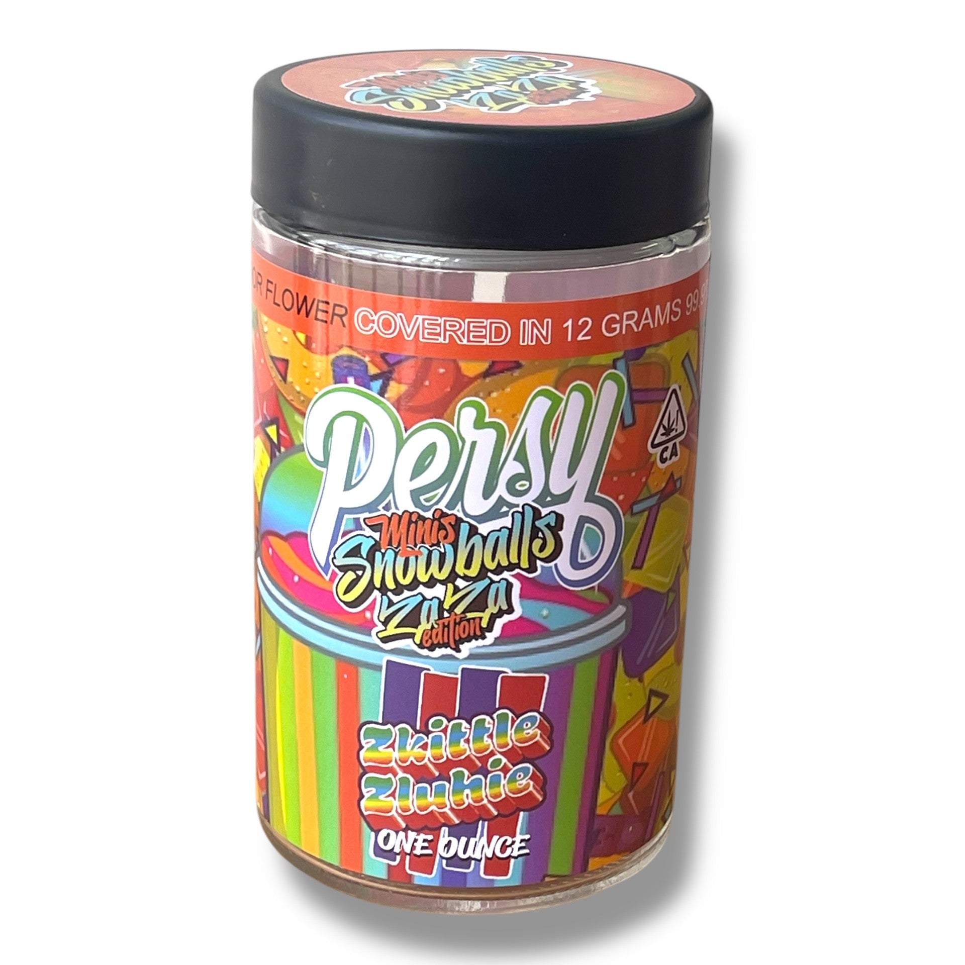 Persy Mini Snowballs Zaza Edition 16-1oz Glass Jars - Varity Pack 16 Flavors in box 1 pound empty jars