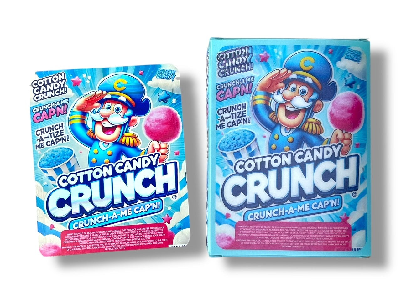 Cotton Candy Crunch 3D Box and Bags 3.5g Box Packaging Holographic