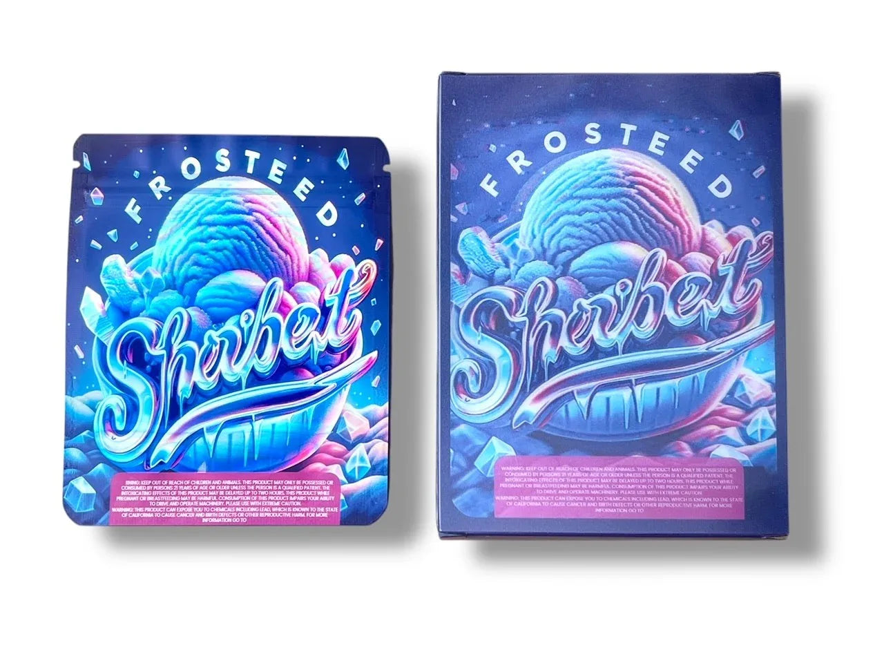 Frosted Sherbet 3D Box and Bags 3.5g Box Packaging Holographic - Black Unicorn Hub