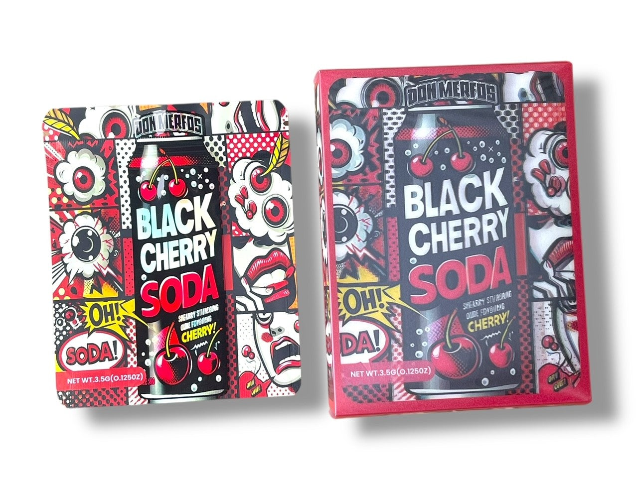 Black Cherry Soda 3D Box and Bags 3.5g Box Packaging Holographic