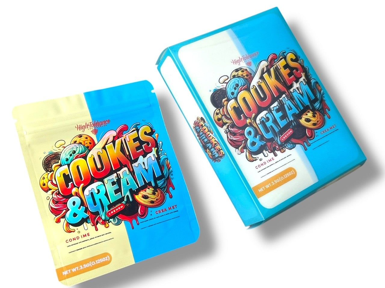 Cookies & Cream 3D Box and Bags 3.5g Box Packaging Holographic