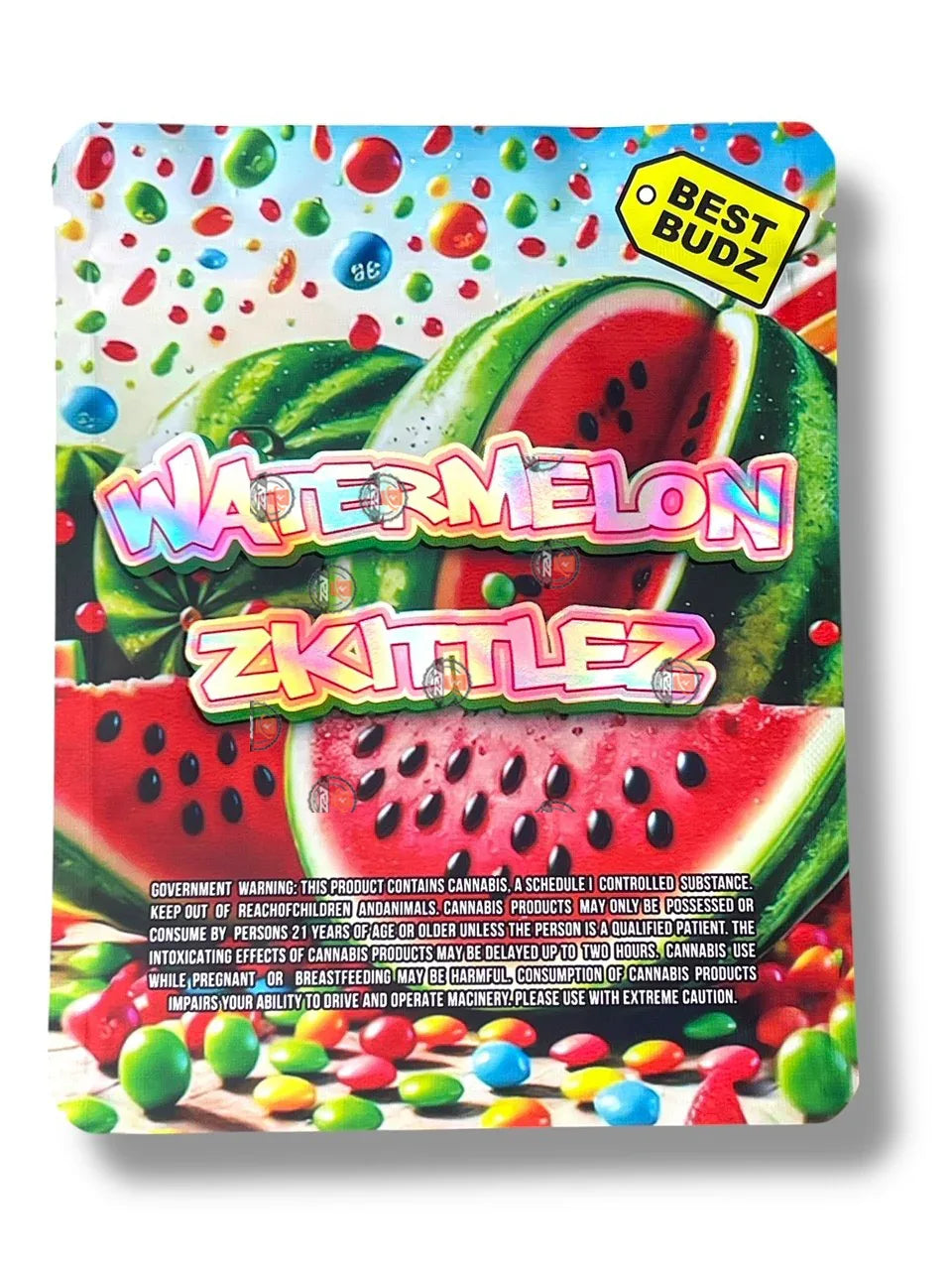 Watermelon Zkittlez Best Budz Mylar Bag 3.5g - Black Unicorn Hub