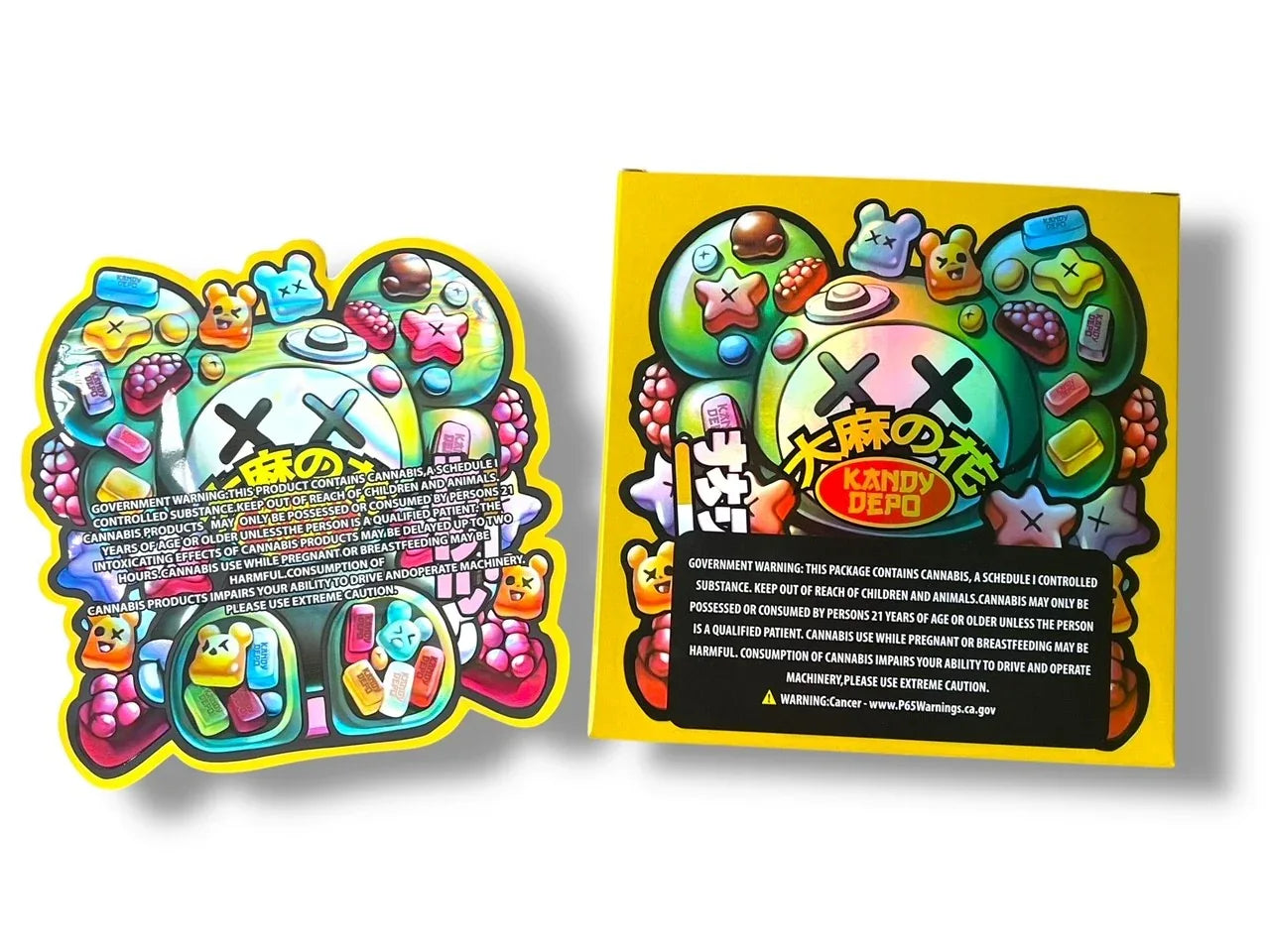 Gummies Kandy Depo Mylar Bags with Boxes 3.5g Box Packaging Holographic - Black Unicorn Hub