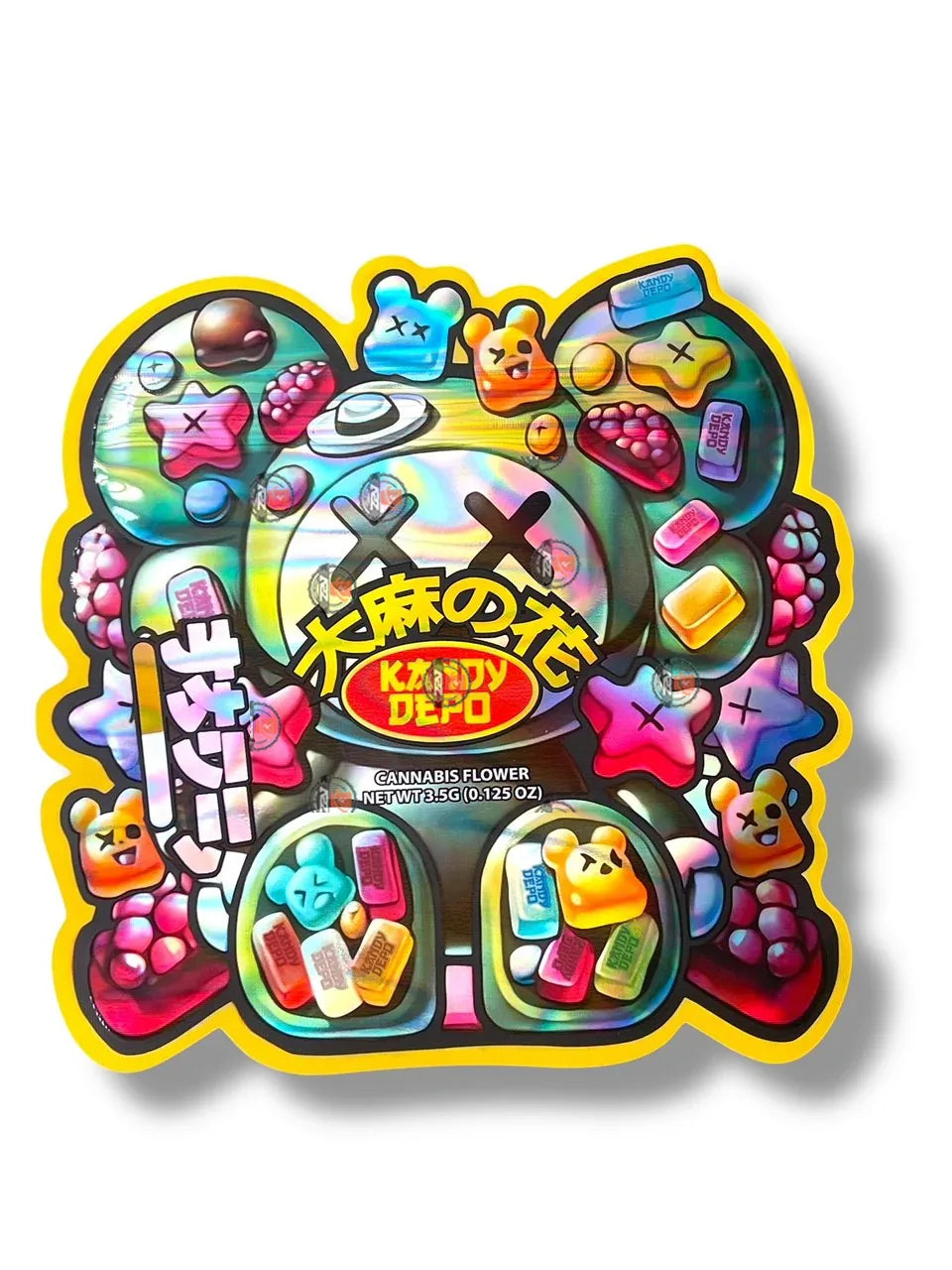 Gummies Kandy Depo Mylar Bags with Boxes 3.5g Box Packaging Holographic - Black Unicorn Hub