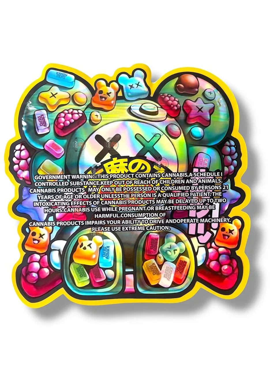 Gummies Kandy Depo Mylar Bags with Boxes 3.5g Box Packaging Holographic - Black Unicorn Hub