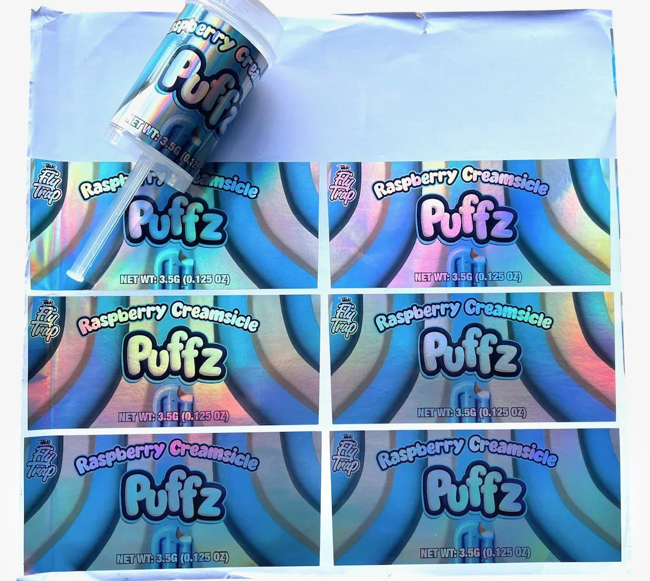 Push Pop Raspberry Creamsicle 3.5g Container Holographic sticker - Black Unicorn Hub