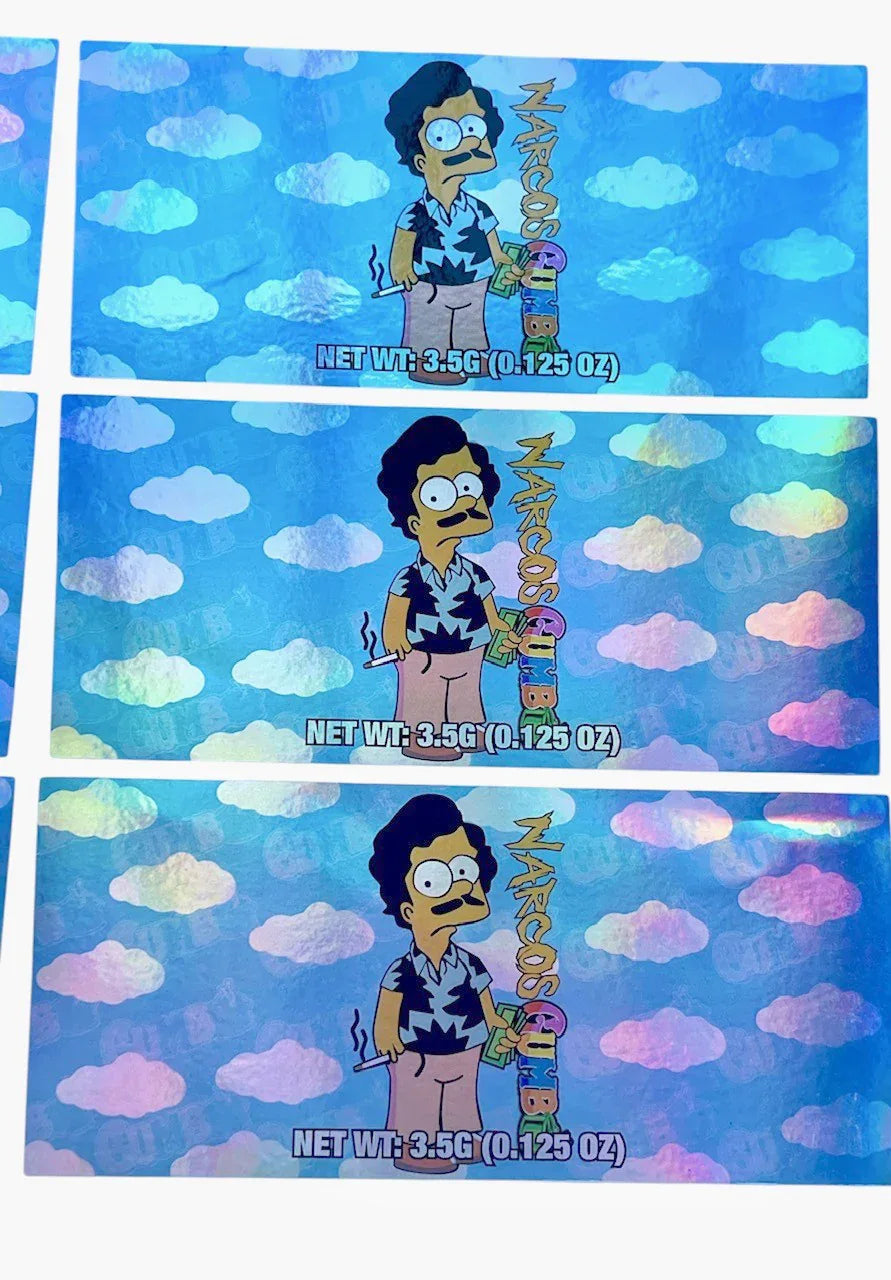 Push Pop Narcos Gumbo 3.5g Container Holographic sticker - Black Unicorn Hub