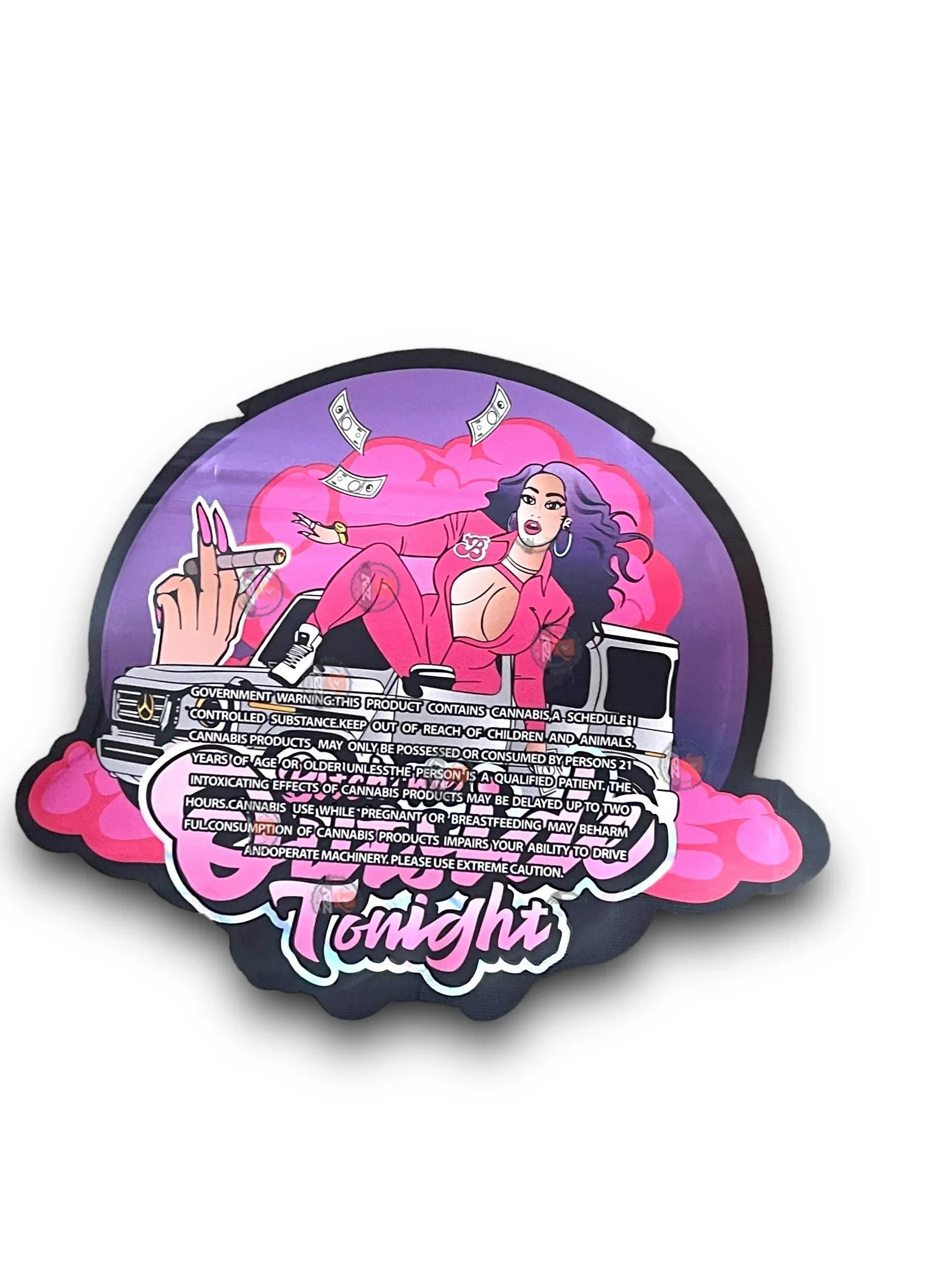 Bitch We Outside Tonight 3.5G Mylar Bags Holographic - Black Unicorn Hub