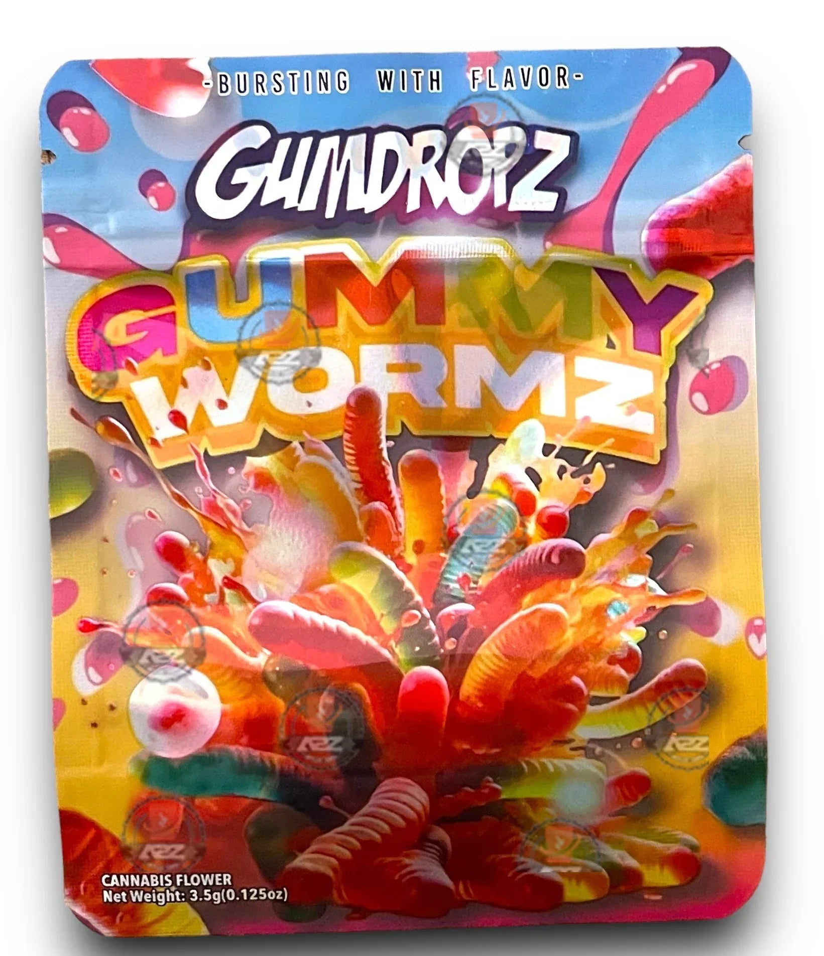 Gumdropz Gummy Wormz 3.5G Mylar Bags Holographic - Black Unicorn Hub