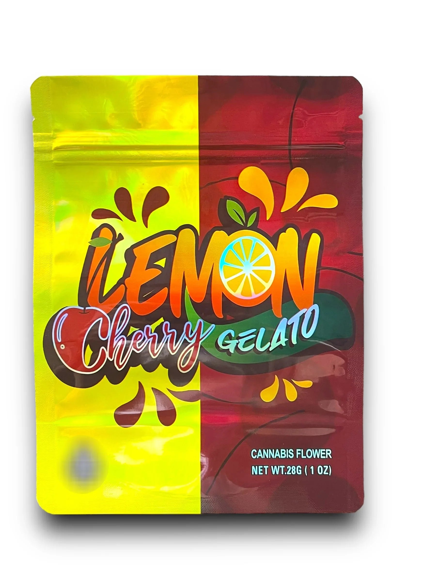 Lemon Cherry Gelato 1 OZ 28G Mylar empty Mylar bag 1 ounce (50 Count) - Black Unicorn Hub