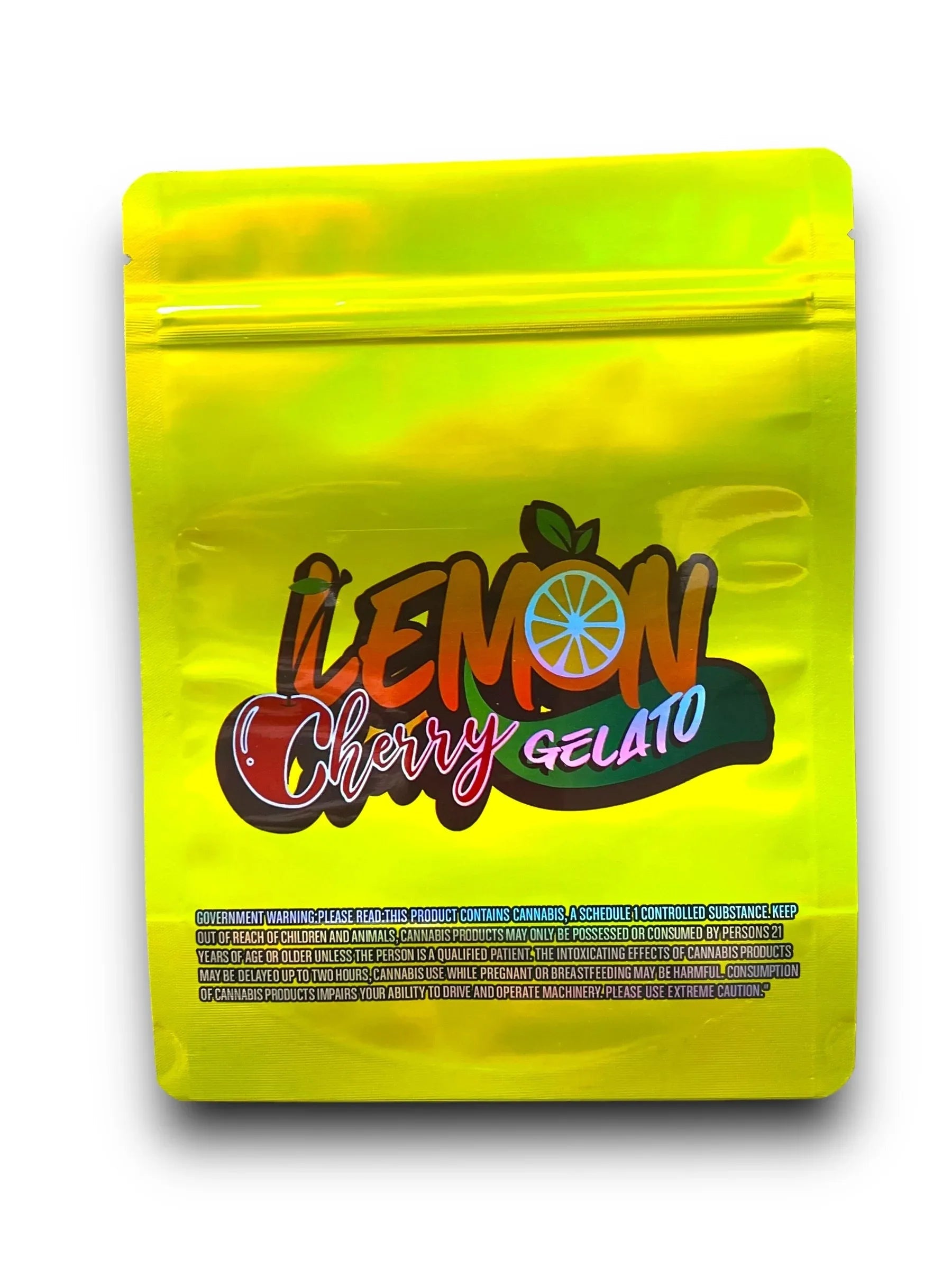 Lemon Cherry Gelato 1 OZ 28G Mylar empty Mylar bag 1 ounce (50 Count) - Black Unicorn Hub