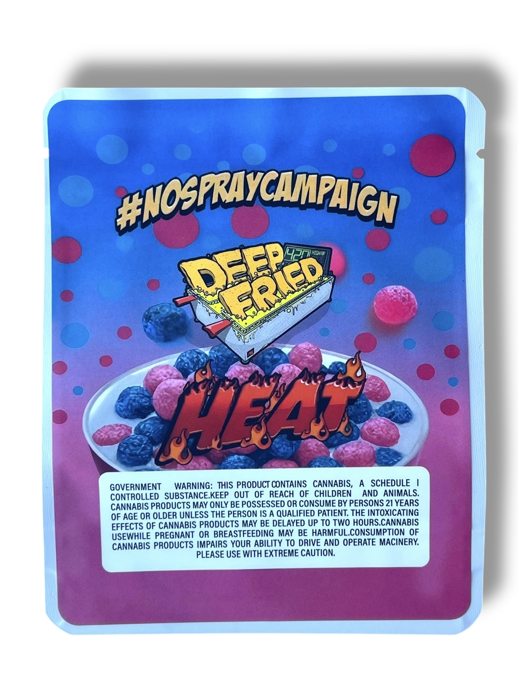 Deep Fried Icee Cherry n Blue Razz 3.5G Sticker Mylar Bags