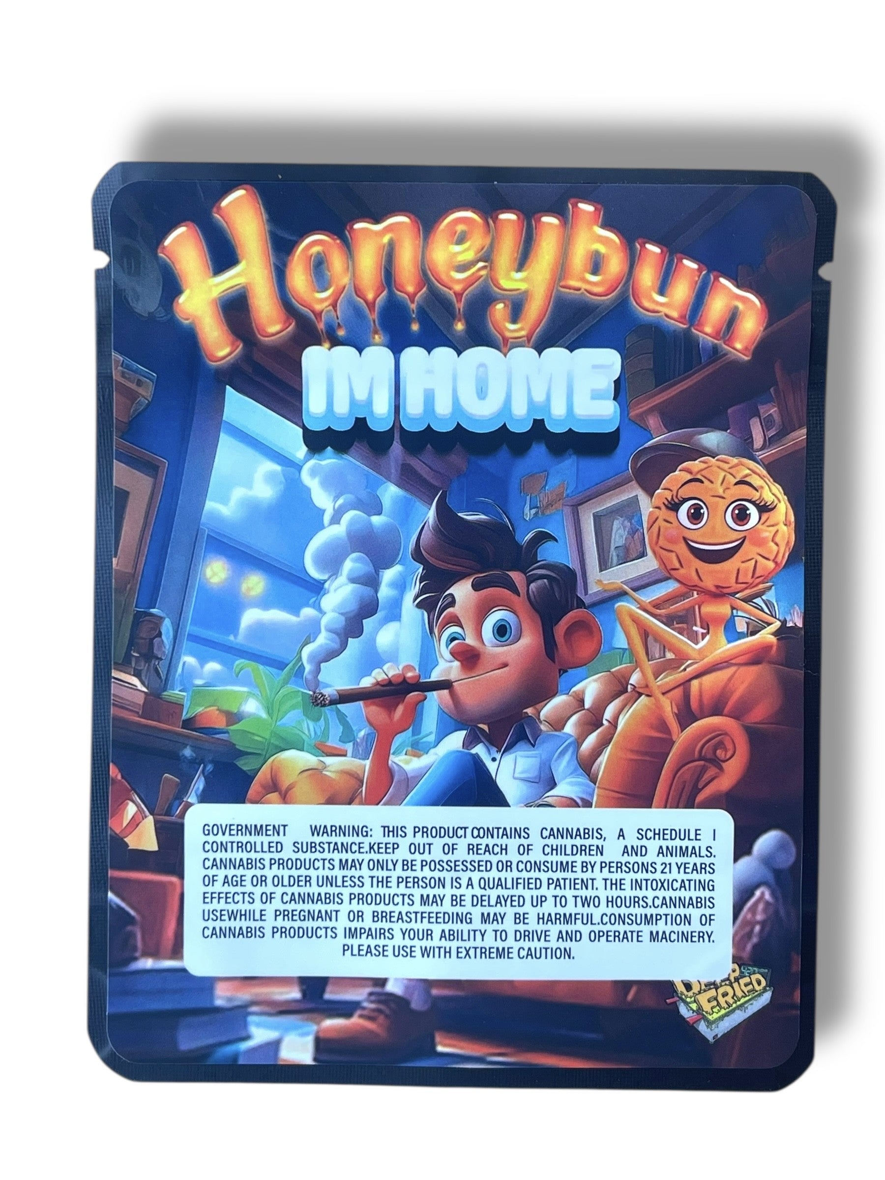 Deep Fried Honeybun My Home 3.5G Sticker Mylar Bags