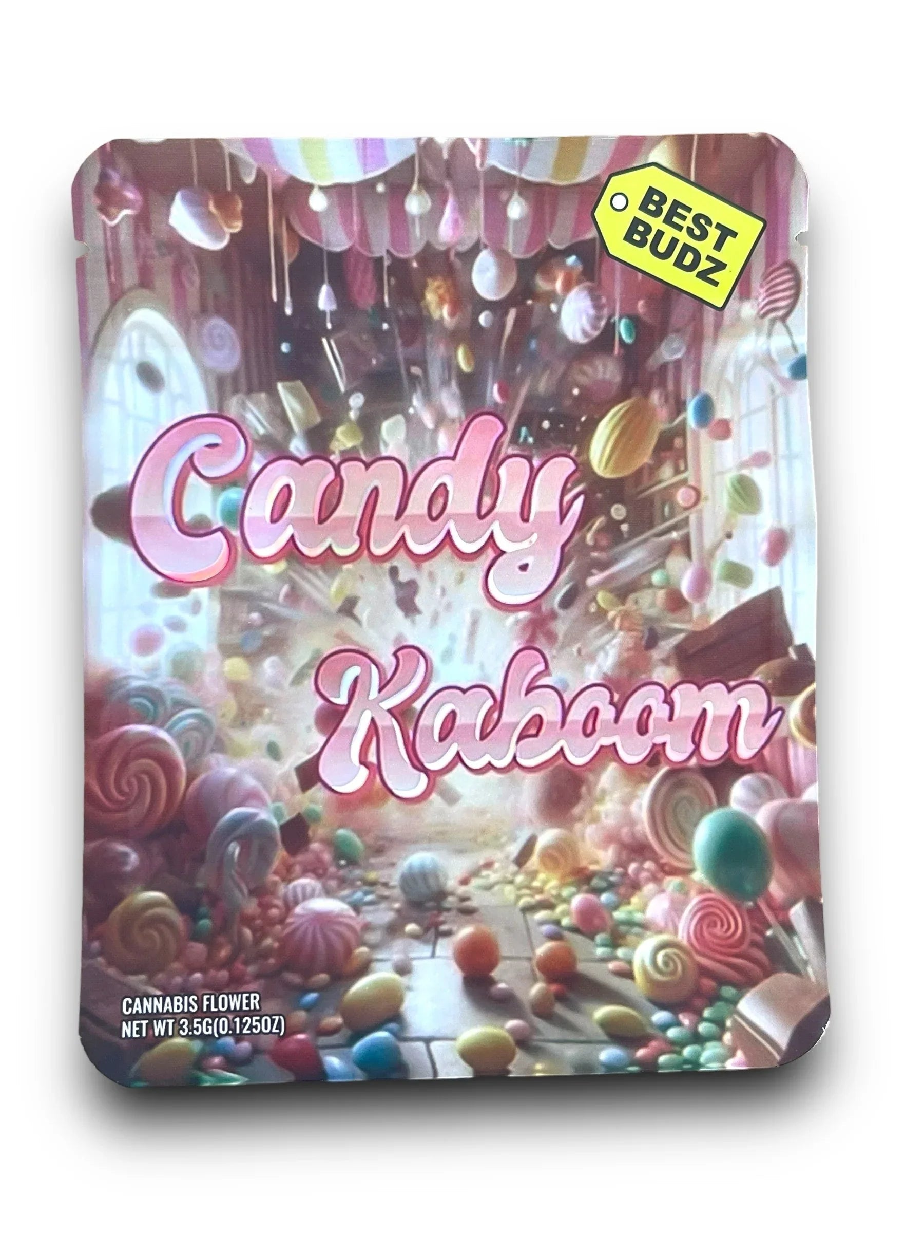 Best Budz Candy Kaboom Mylar Bags with Boxes 3.5g Box Packaging Holographic - Black Unicorn Hub