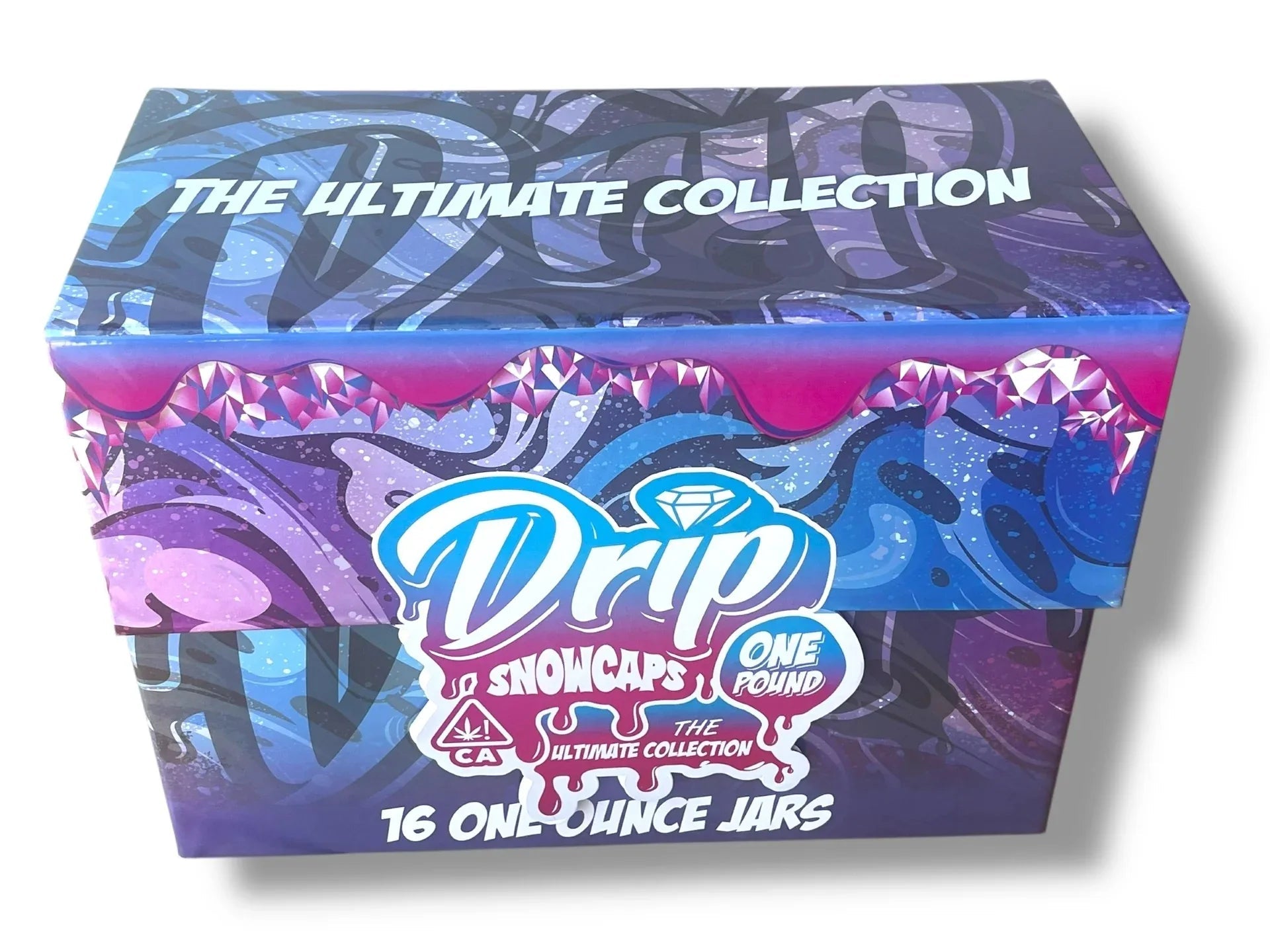 Drip Snowcaps 16-1oz Plastic Jars - Varity Pack 16 Flavors in box 1 pound with outer box Empty Jars - Black Unicorn Hub