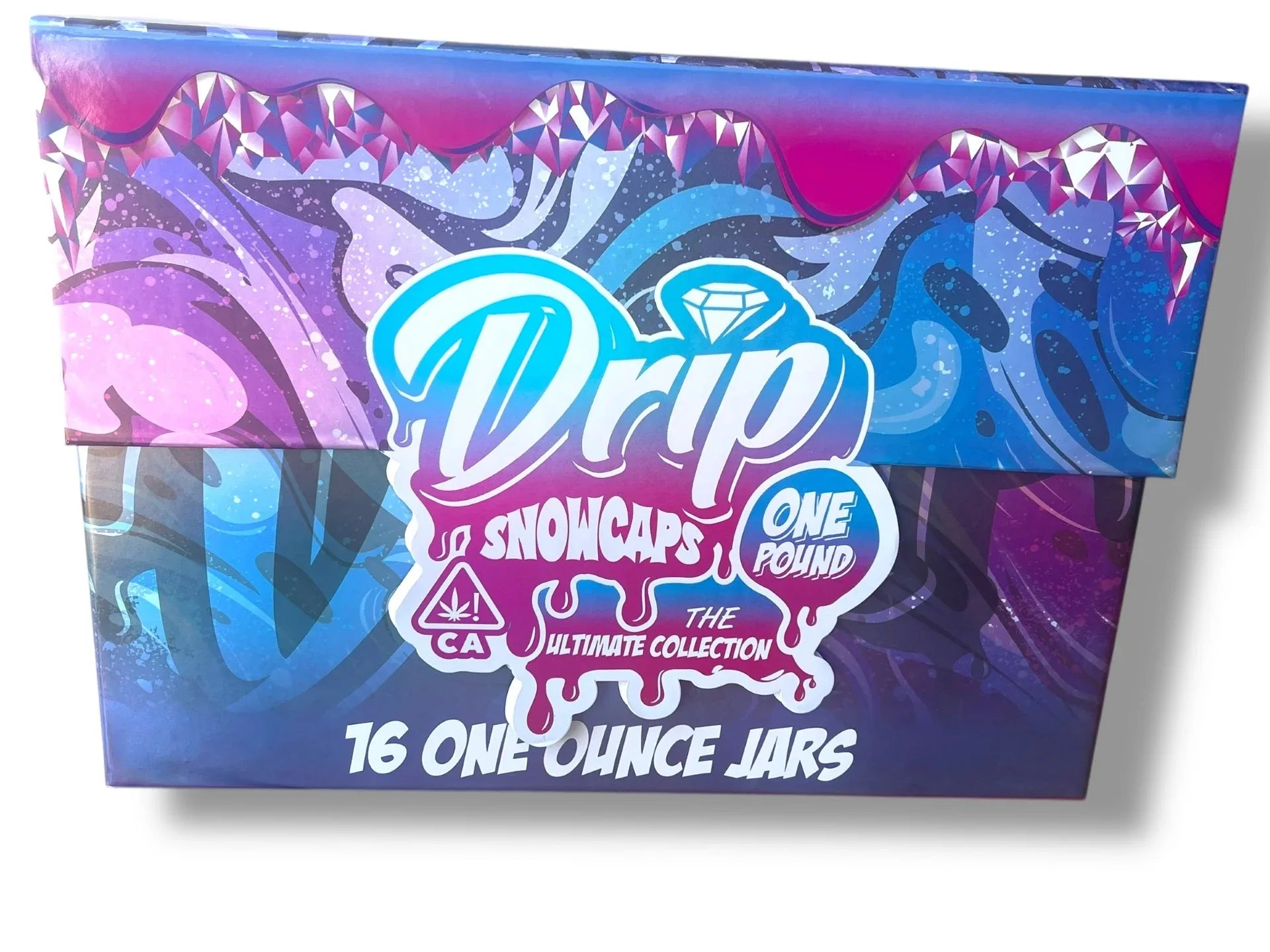 Drip Snowcaps 16-1oz Plastic Jars - Varity Pack 16 Flavors in box 1 pound with outer box Empty Jars - Black Unicorn Hub