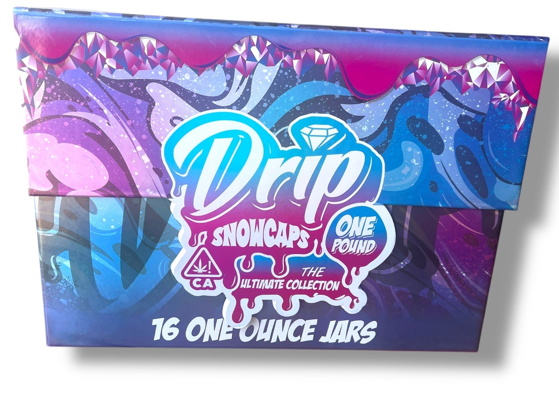Drip Snowcaps  16-1oz Plastic Jars - Varity Pack 16 Flavors in box 1 pound with outer box Empty Jars