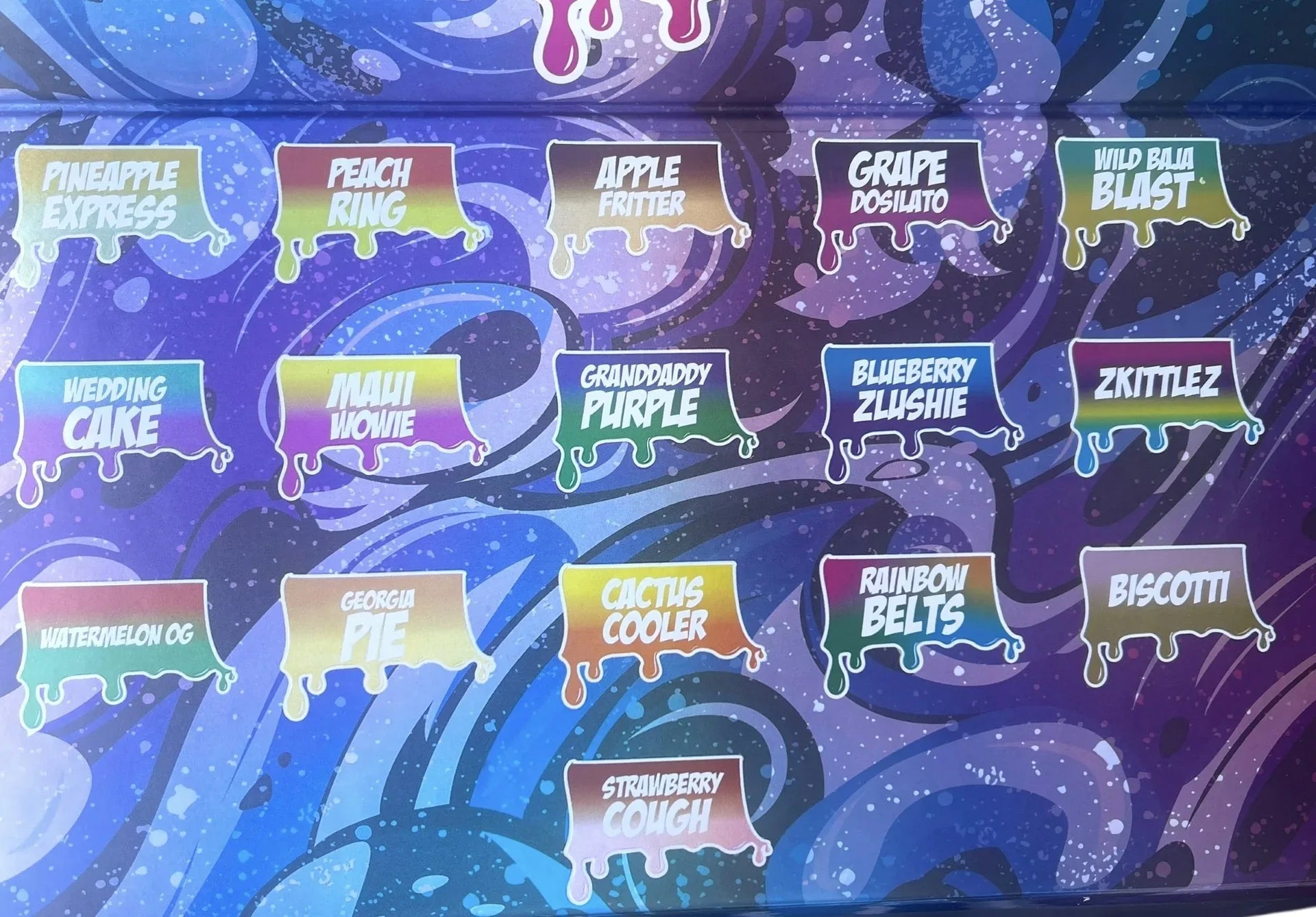 Drip Snowcaps 16-1oz Plastic Jars - Varity Pack 16 Flavors in box 1 pound with outer box Empty Jars - Black Unicorn Hub