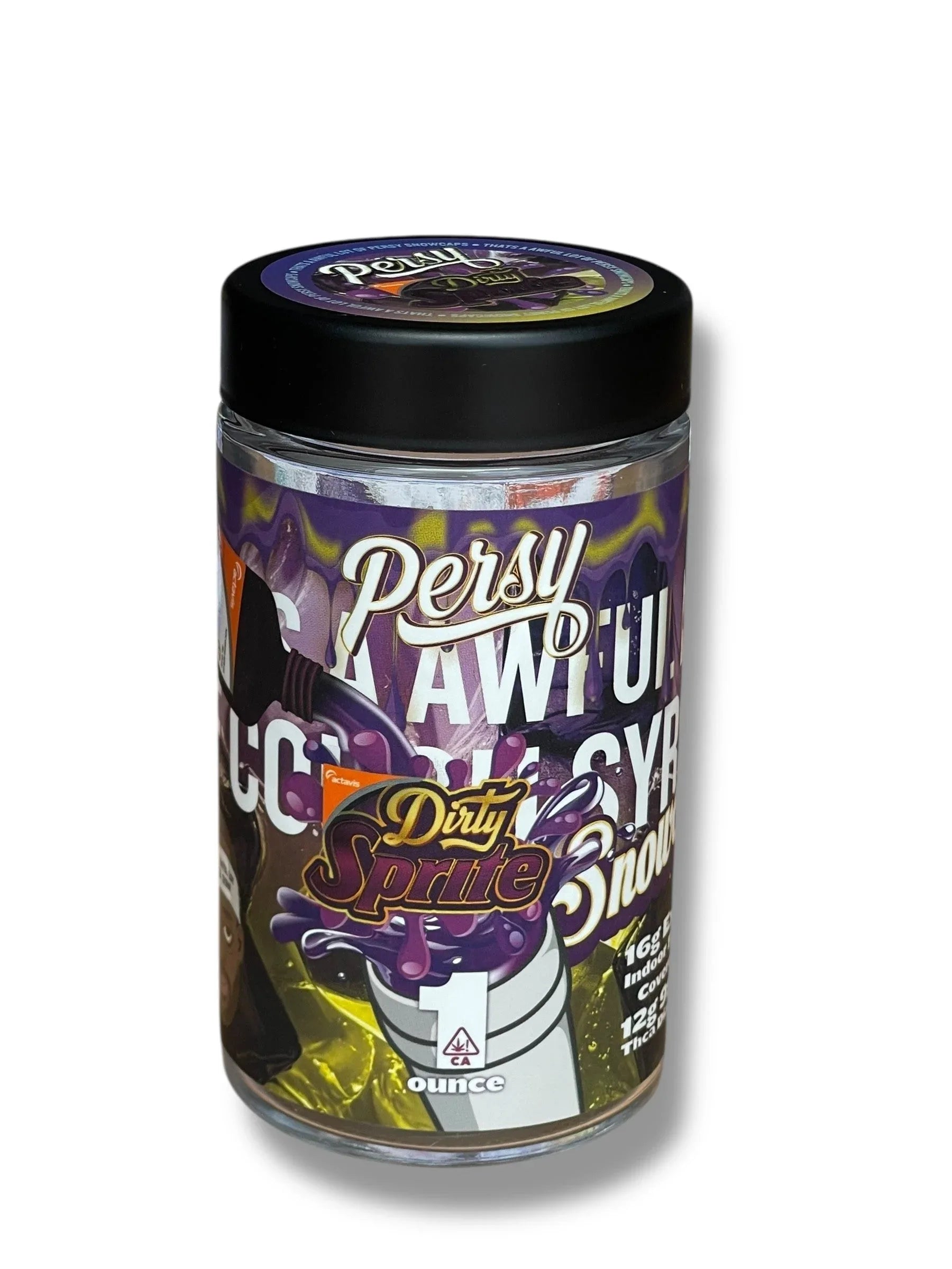 Persy Mini Snowballs Cough Syrup 16-1oz Glass Jars - Varity Pack 16 Flavors in box 1 pound- Empty Jars - Black Unicorn Hub