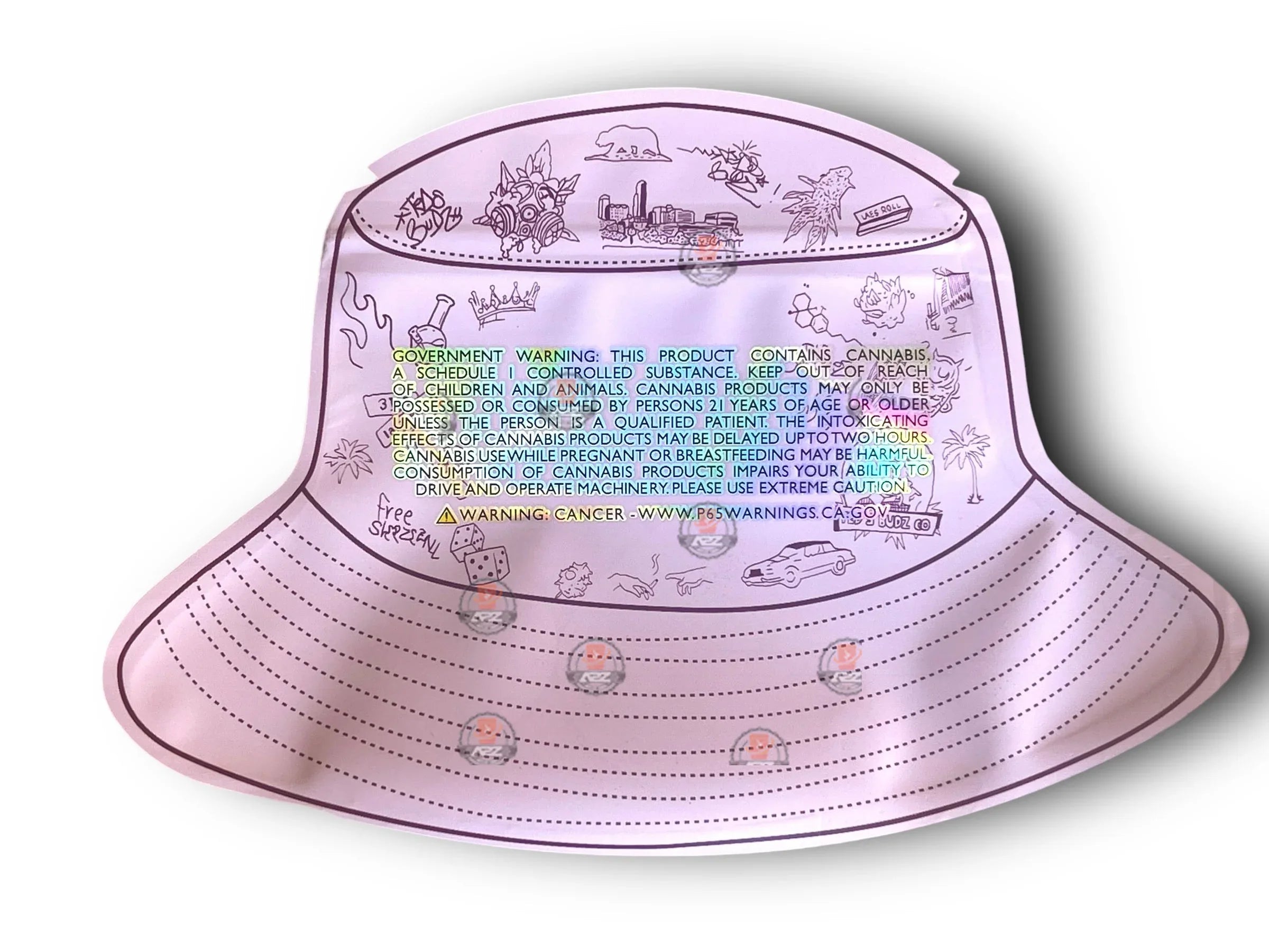 Teds Budz Poison Mylar Bags 3.5g Holographic - Black Unicorn Hub