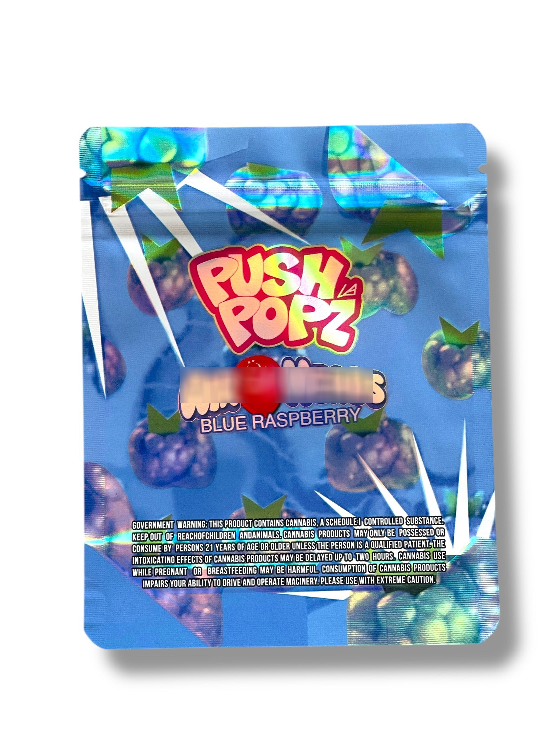 Push Popz Blue Raspberry 3.5g Mylar Bag- Packaging Only