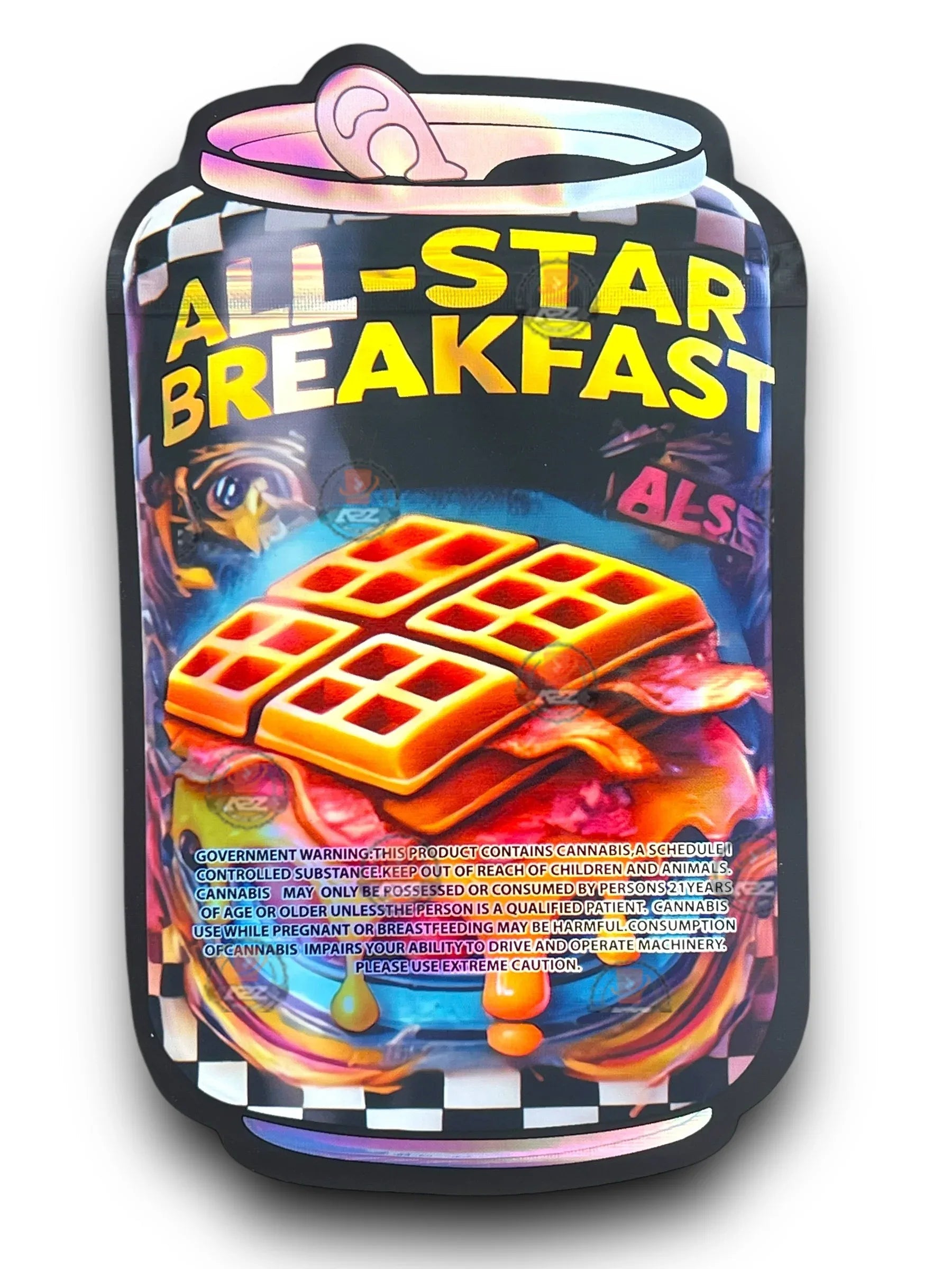 All Star Breakfast Mylar Bags 3.5g Holographic - Black Unicorn Hub