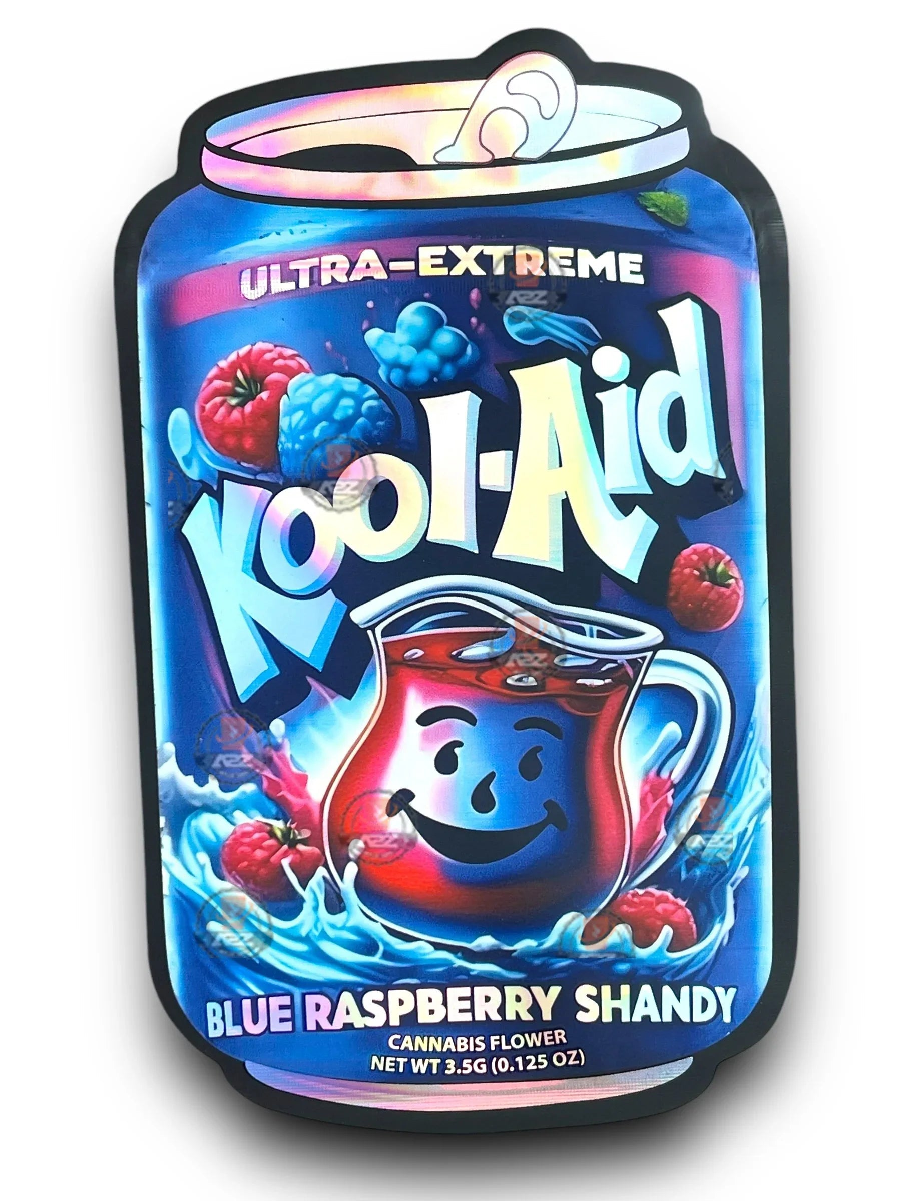 Kool Aid Blue Raspberry Shandy Mylar Bags 3.5g Holographic - Black Unicorn Hub