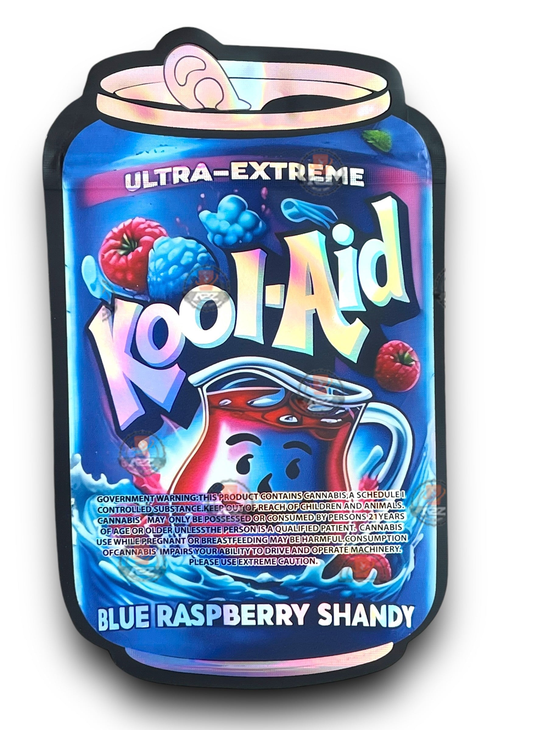 Kool Aid Blue Raspberry Shandy Mylar Bags 3.5g Holographic