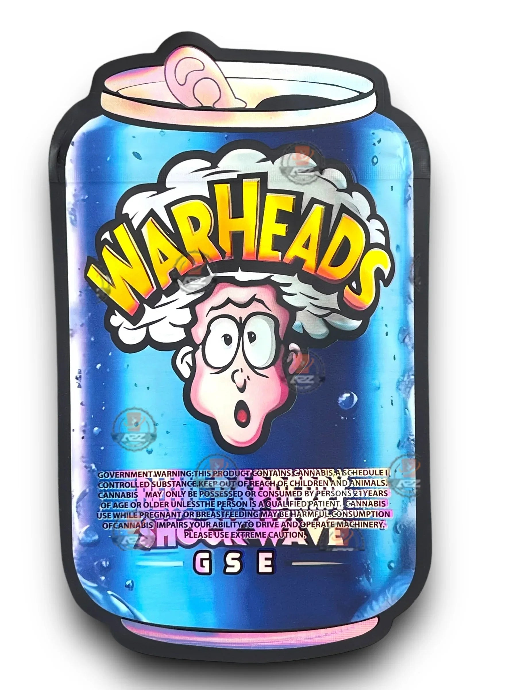 Warheads Blue Raspberry Shock Wave GSE Mylar Bags 3.5g Holographic - Black Unicorn Hub