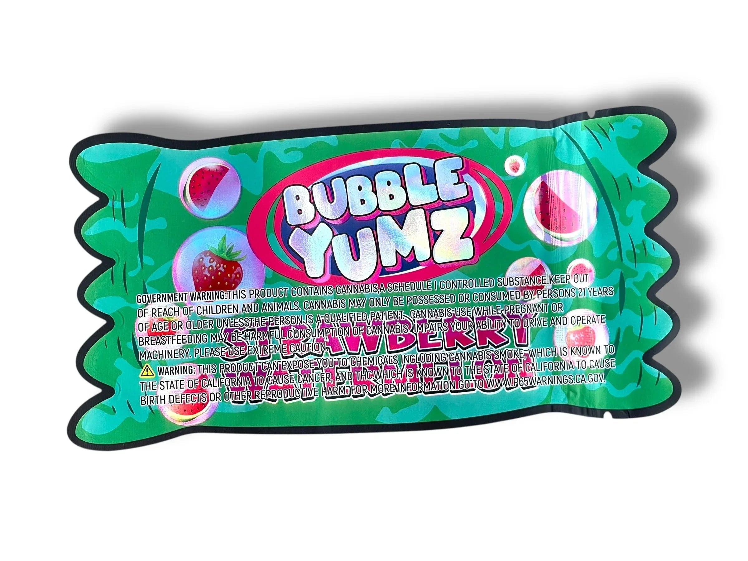 Bubble Yumz Strawberry Watermelon Mylar Bag 3.5g shape bag - Black Unicorn Hub