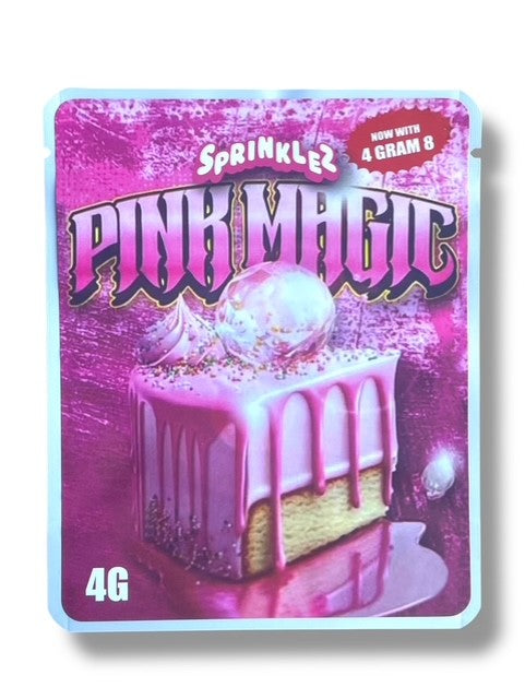 Sprinklez Pink Magic 3.5G Mylar Bags -With stickers and label