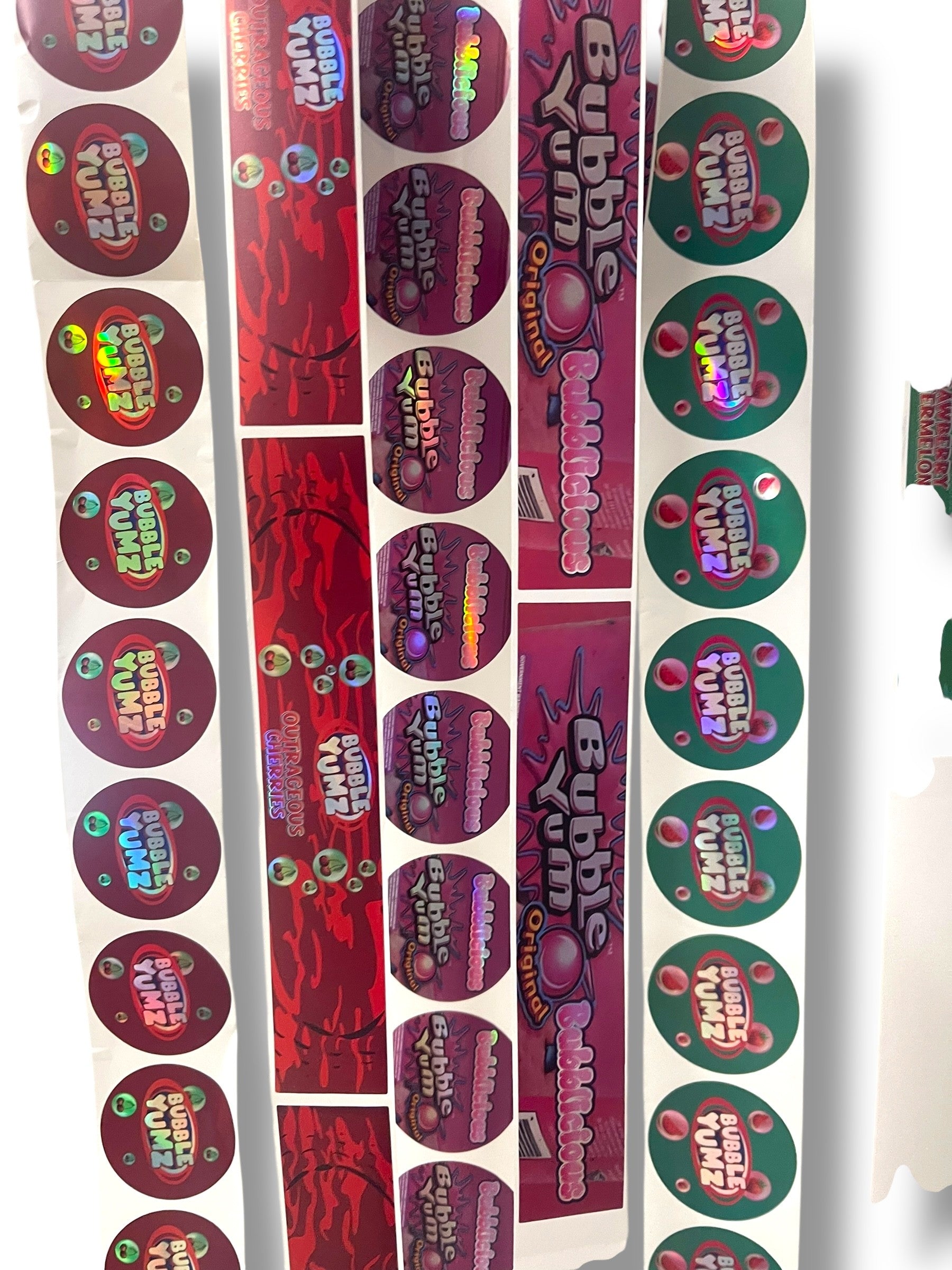 Bubble Yum 3.5g Glass Jars with Holographic Stickers