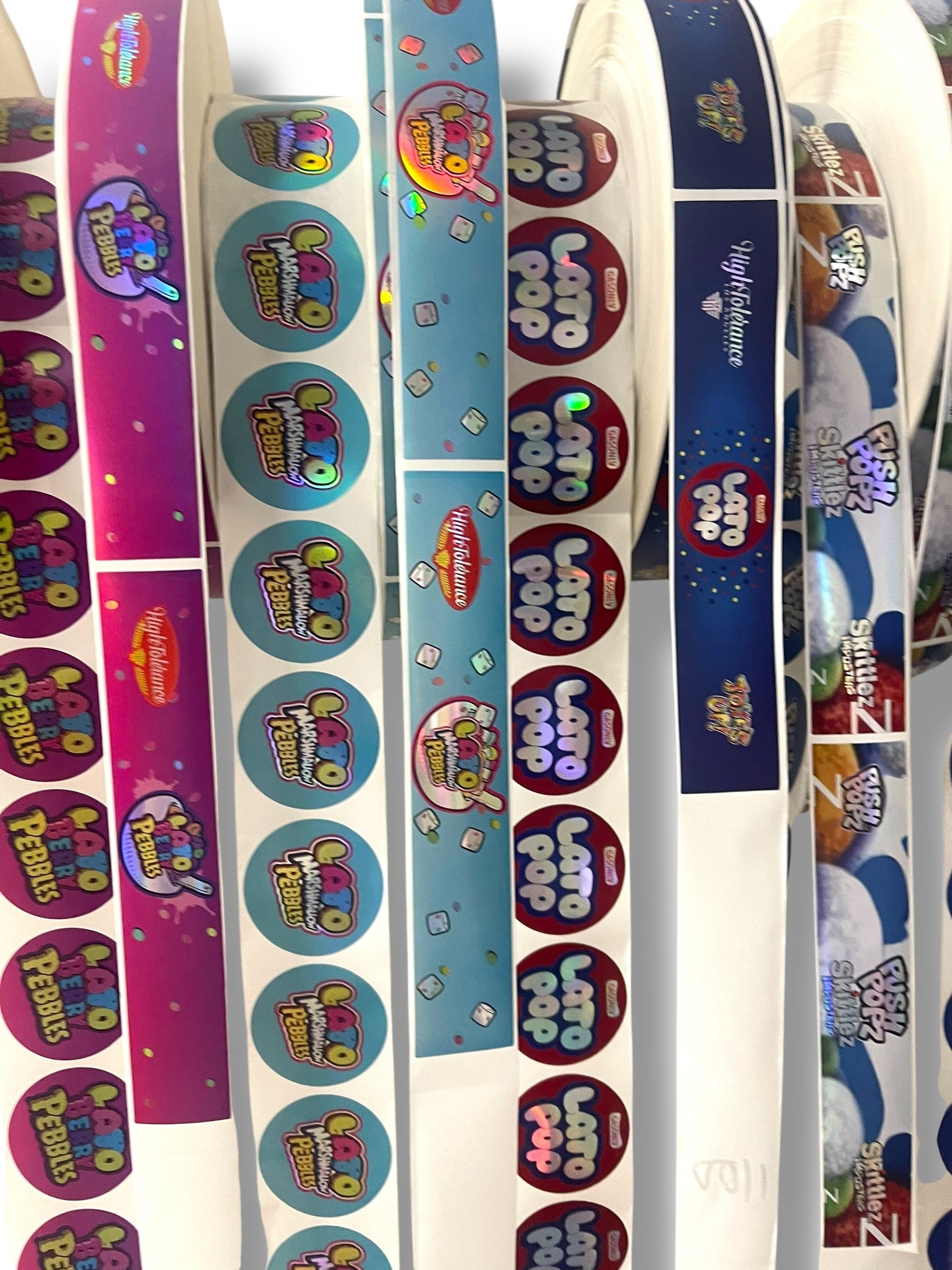 Lato Pop 3.5g Glass Jars with Holographic Stickers