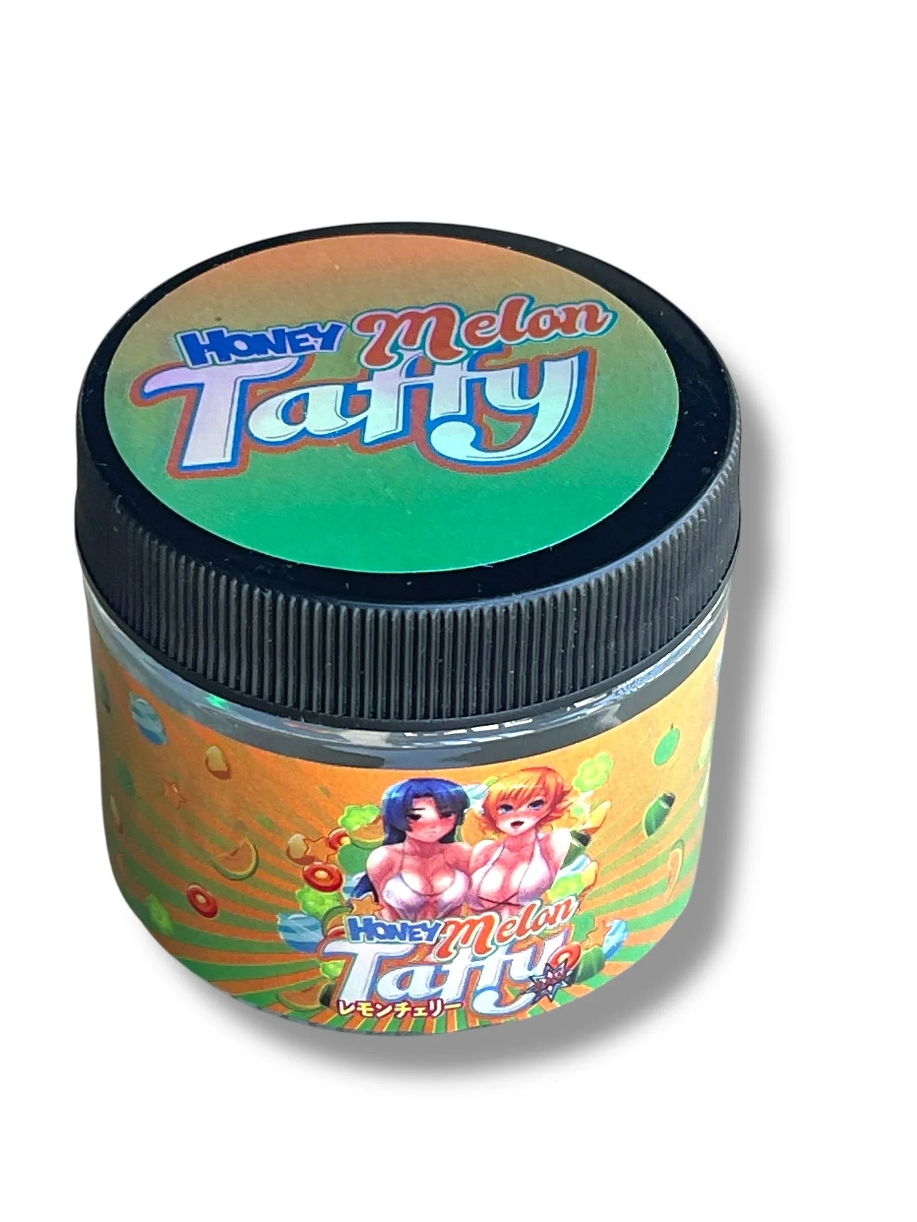 Honey Melon Taffy 3.5g Glass Jars with Holographic Stickers - Black Unicorn Hub