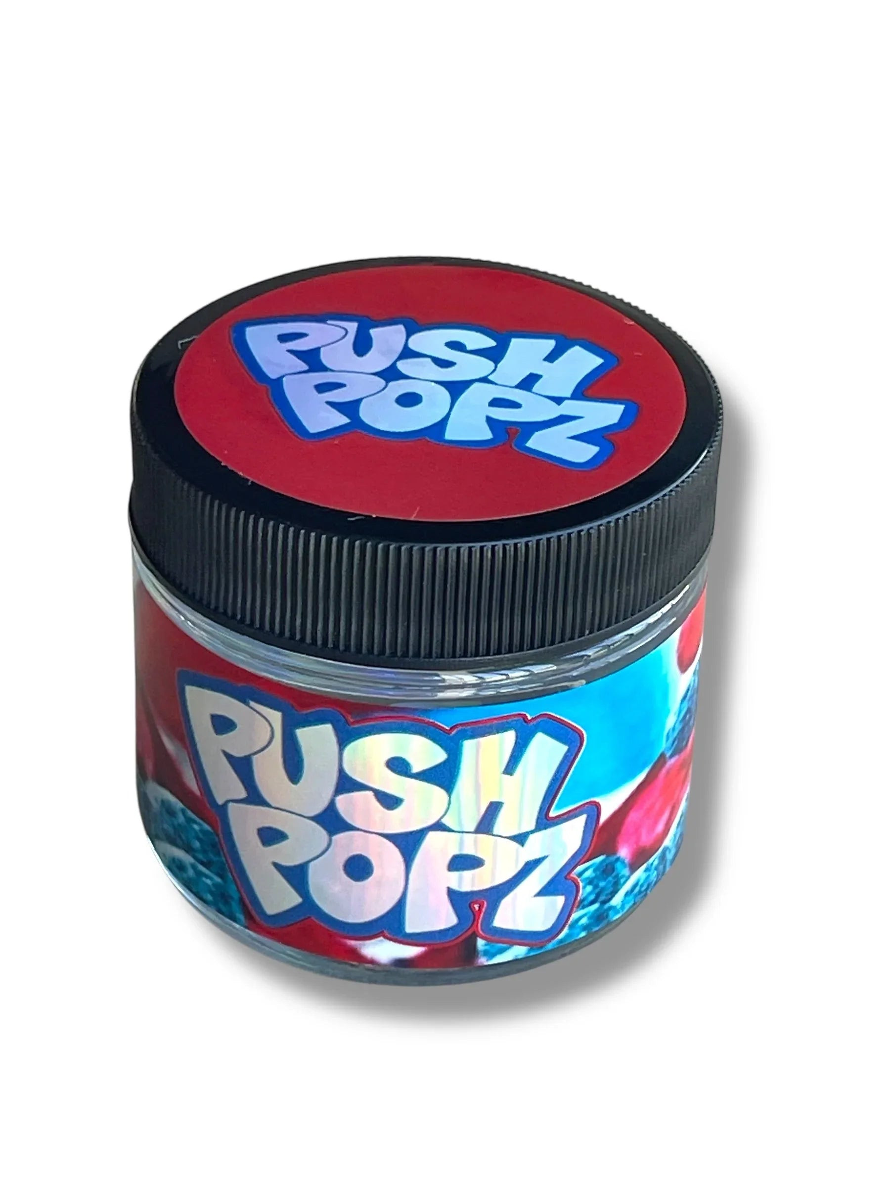 Push Pop ICEE Blue Raspberry Cherry Cereal 3.5g Glass Jars with Holographic Stickers - Black Unicorn Hub