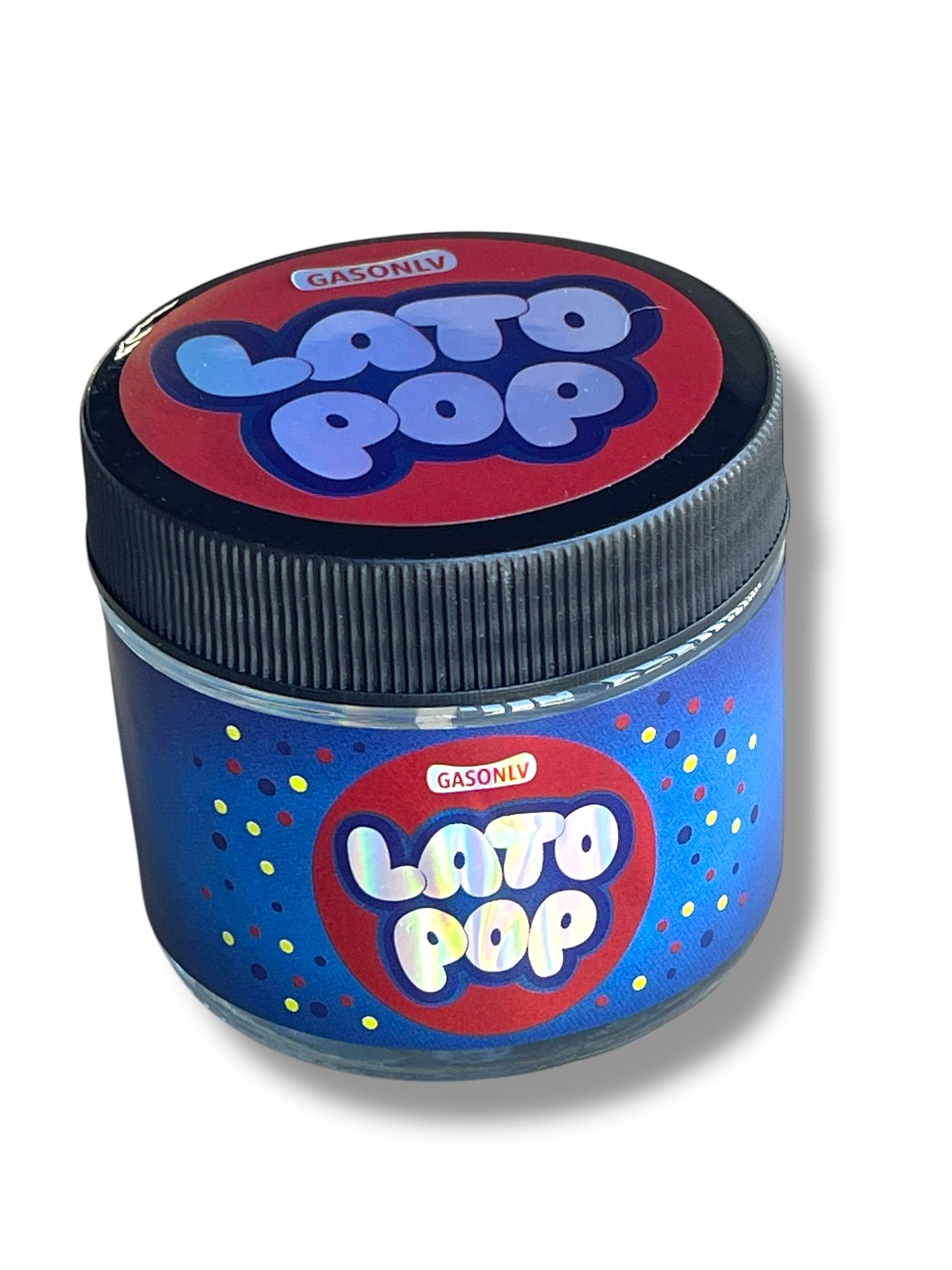Lato Pop 3.5g Glass Jars with Holographic Stickers