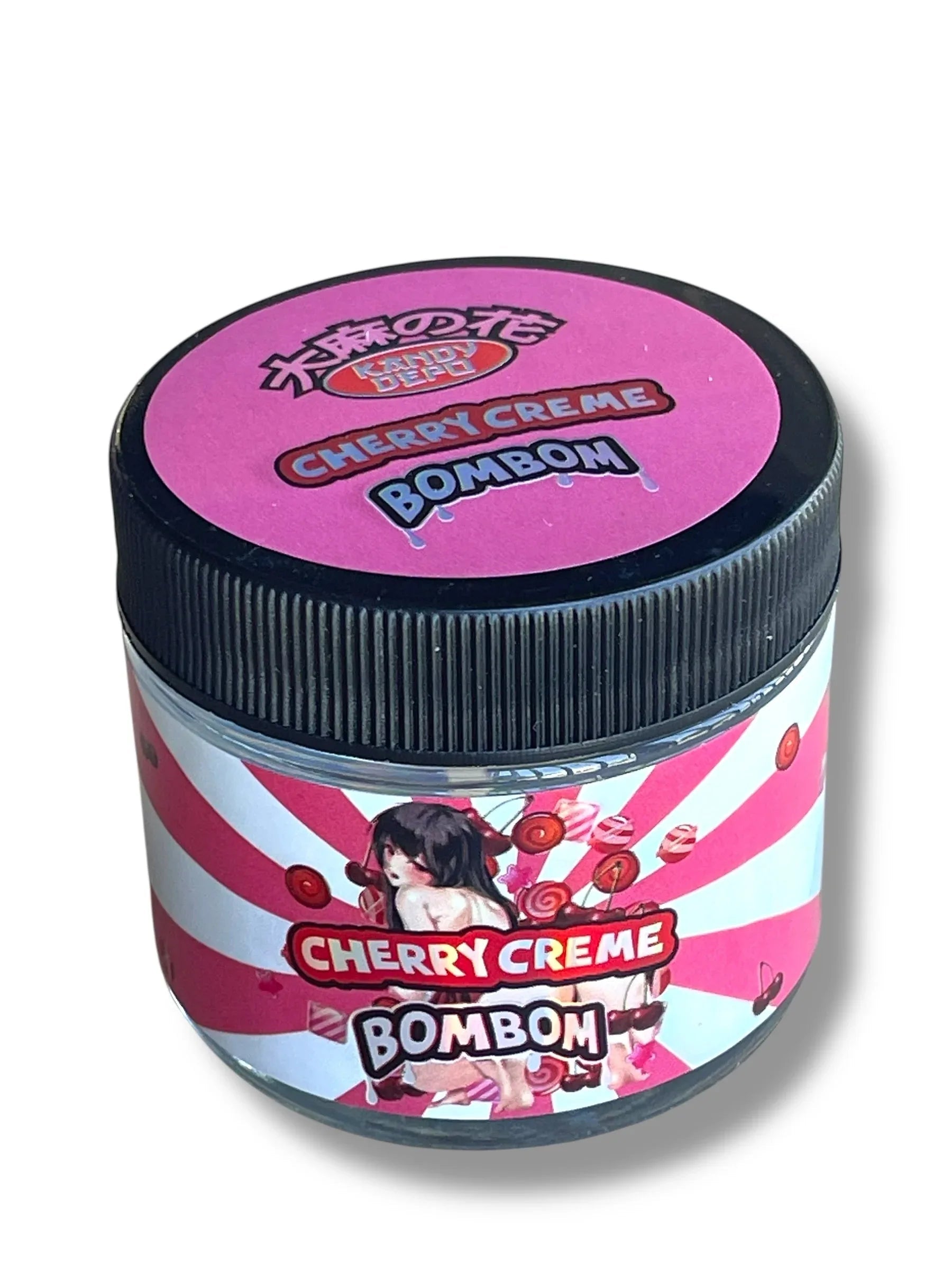 Kandy Depo Cherry Creme Bombom 3.5g Glass Jars with Holographic Stickers - Black Unicorn Hub